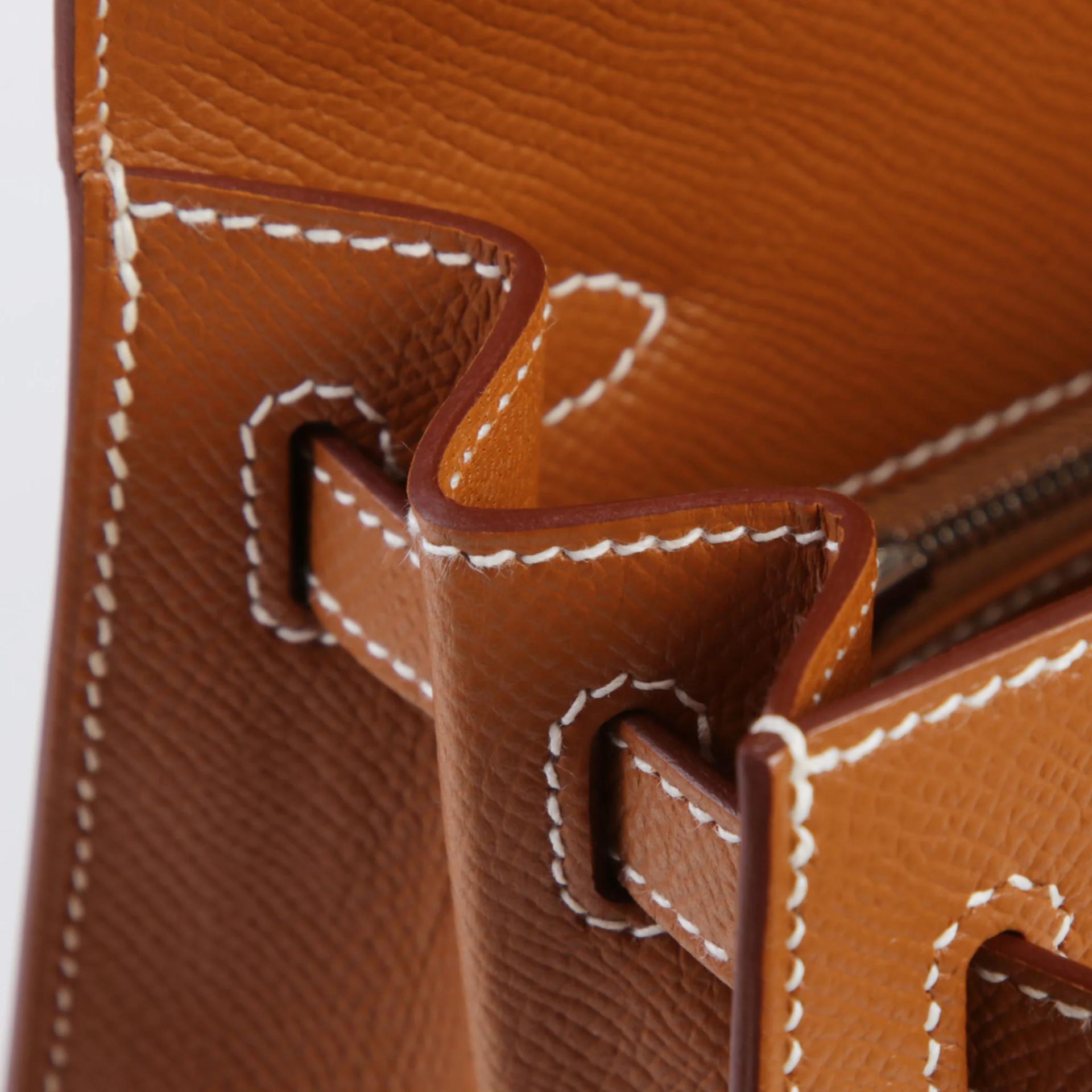 Brand New ( Rank N ) HERMÈS Kelly 25 Sellier Gold (37) Epsom Palladium hardware G (2026) - 12