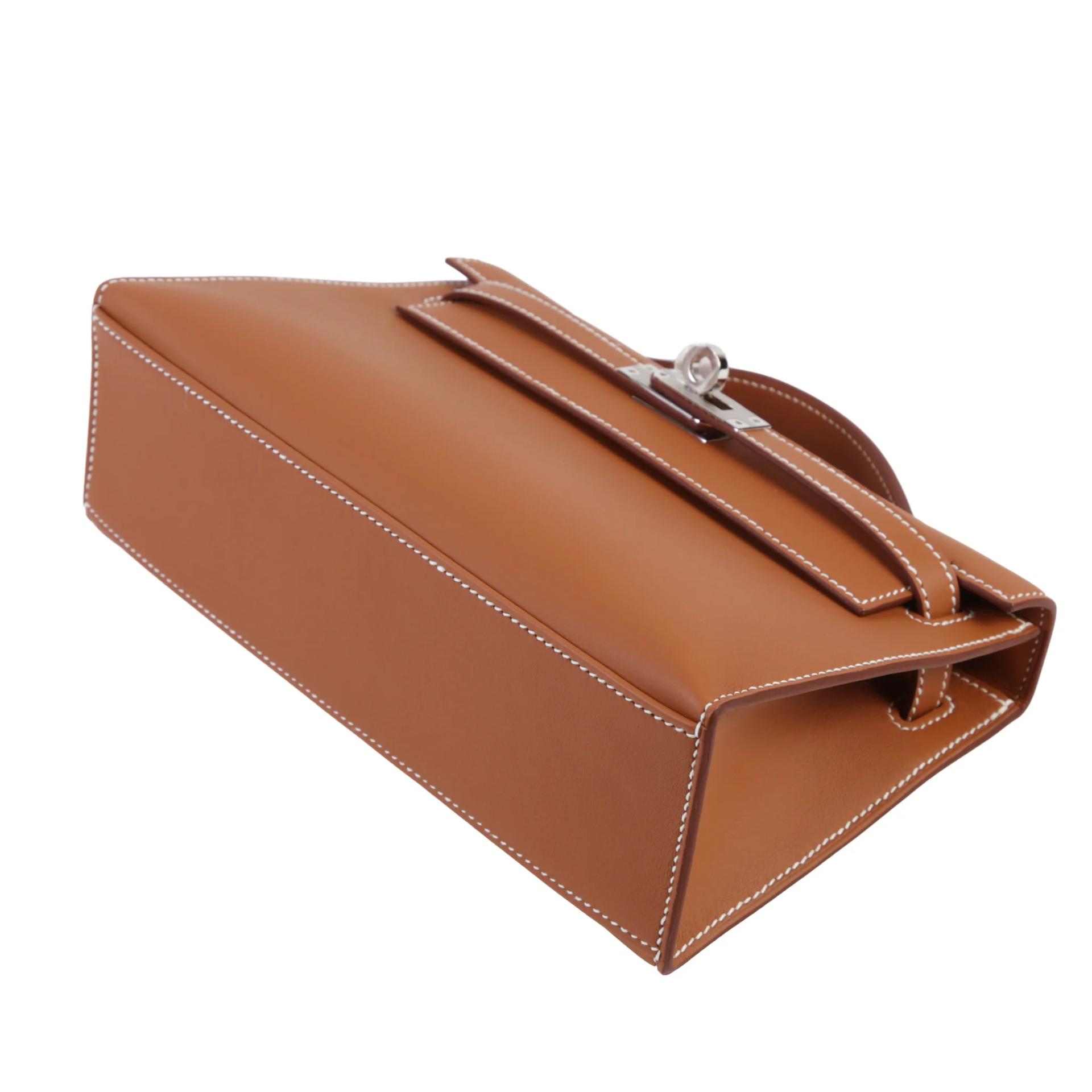 Brand New ( Rank N ) HERMÈS Kelly Pochette Gold (37) Swift Palladium hardware G (2026) - 5