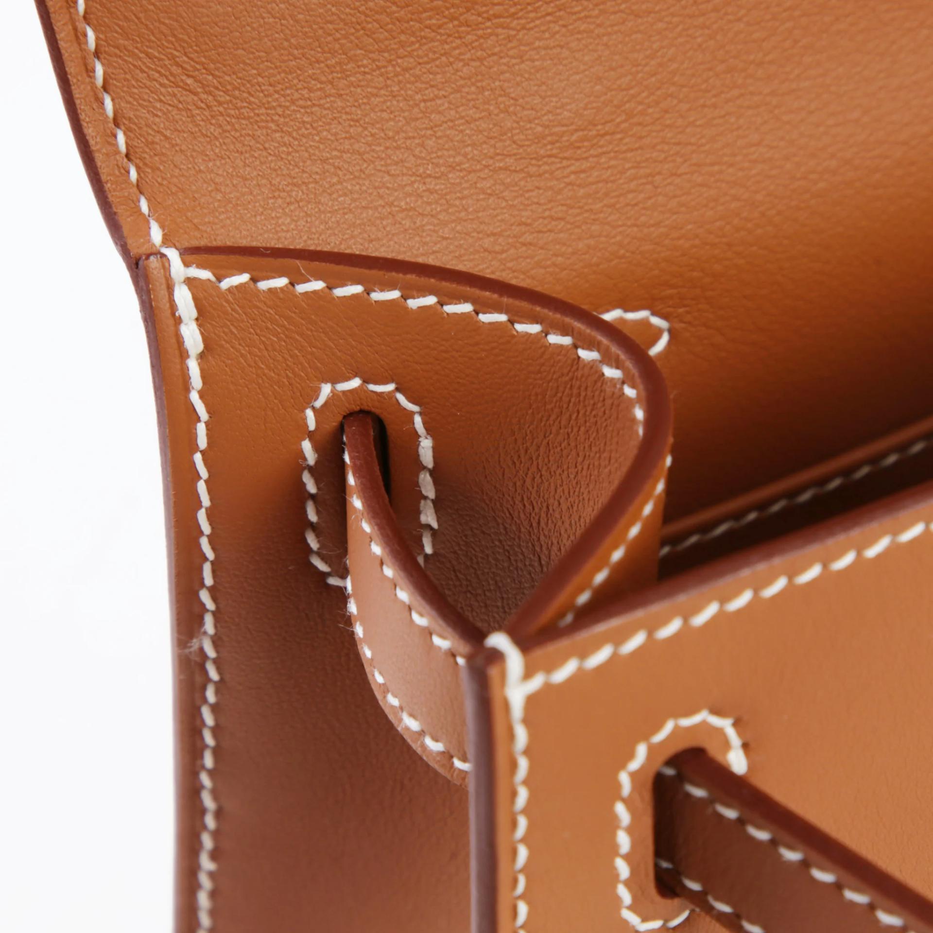 Brand New ( Rank N ) HERMÈS Kelly Pochette Gold (37) Swift Palladium hardware G (2026) - 13