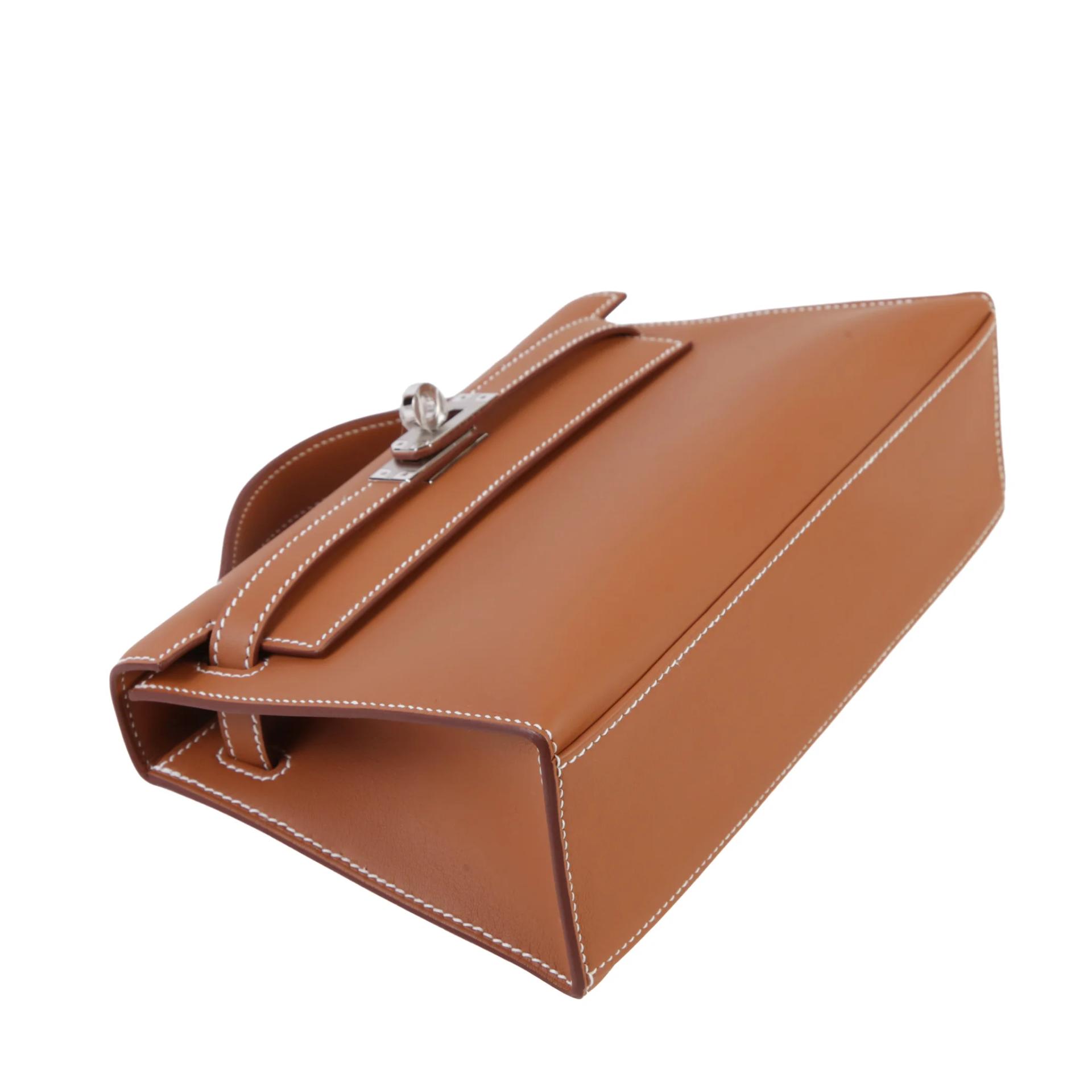 Brand New ( Rank N ) HERMÈS Kelly Pochette Gold (37) Swift Palladium hardware G (2026) - 4