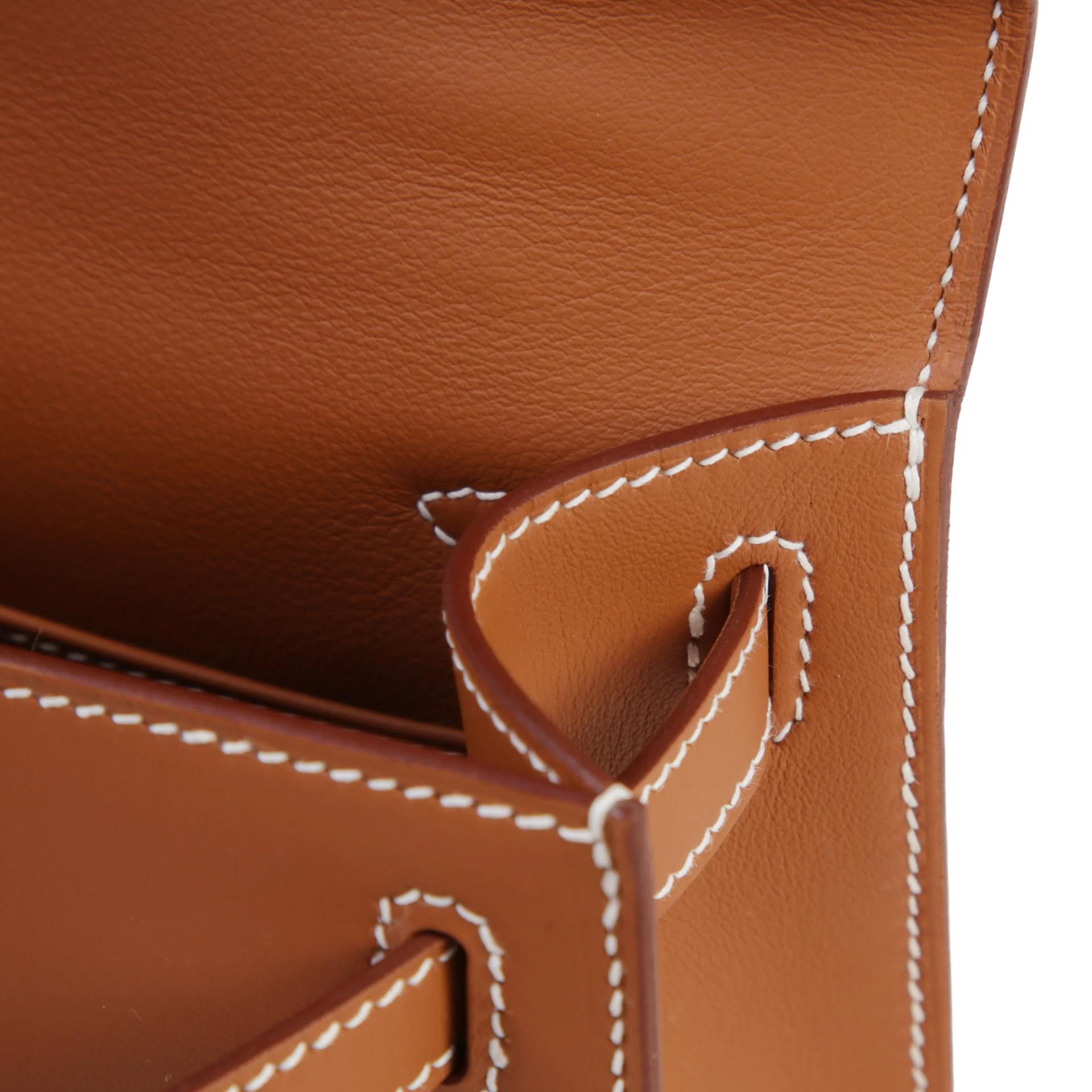 Brand New ( Rank N ) HERMÈS Kelly Pochette Gold (37) Swift Palladium hardware G (2026) - 12