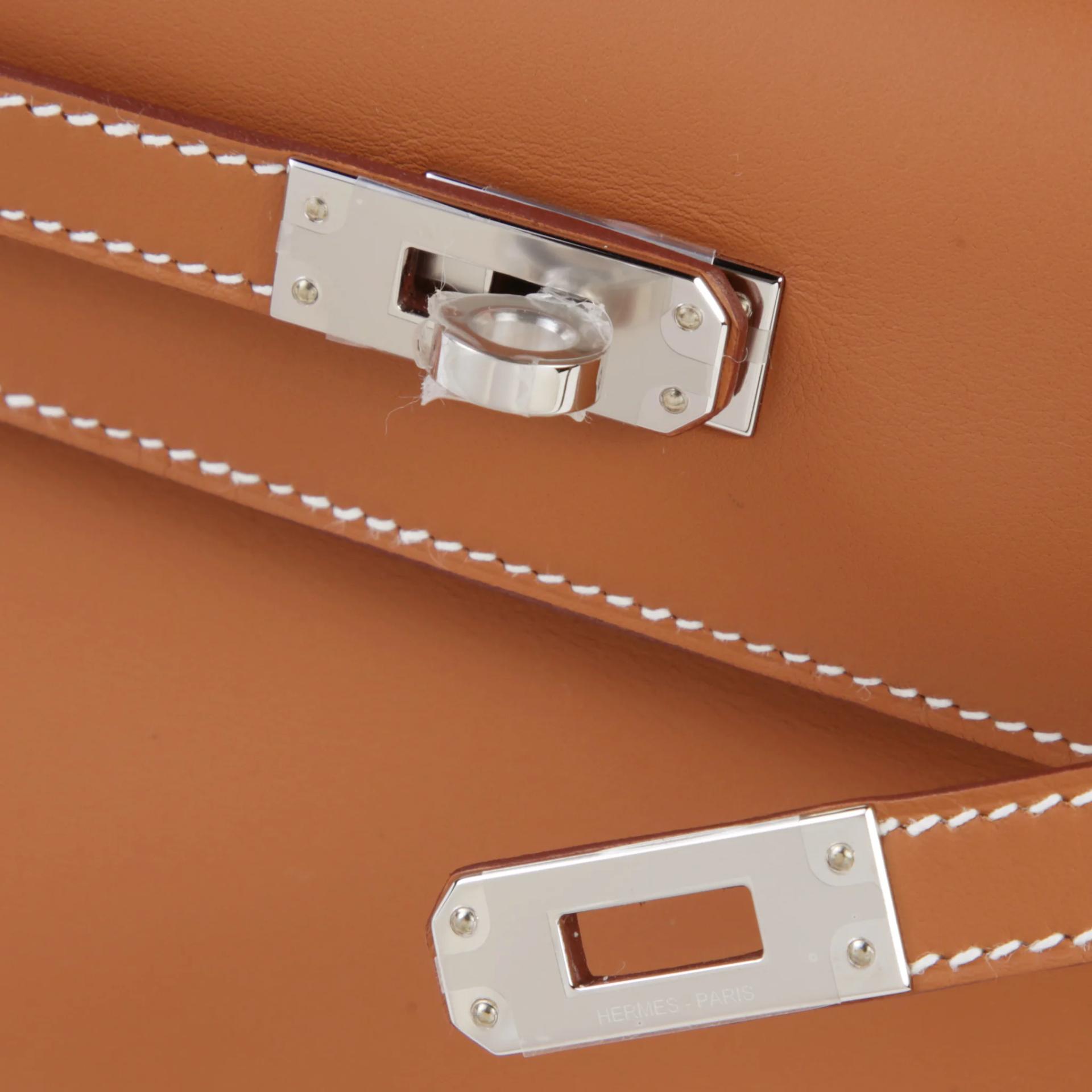 Brand New ( Rank N ) HERMÈS Kelly Pochette Gold (37) Swift Palladium hardware G (2026) - 8