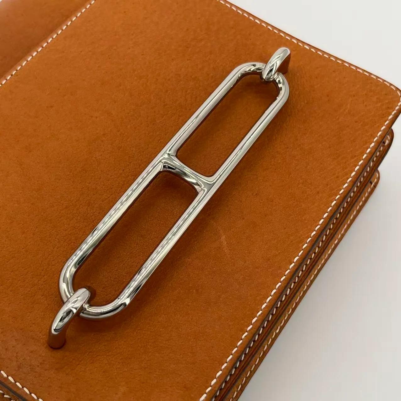 Very Good ( Rank A) HERMÈS Roulis Mini Toffee (1H) Peau Porc Palladium hardware U (2022) - 31