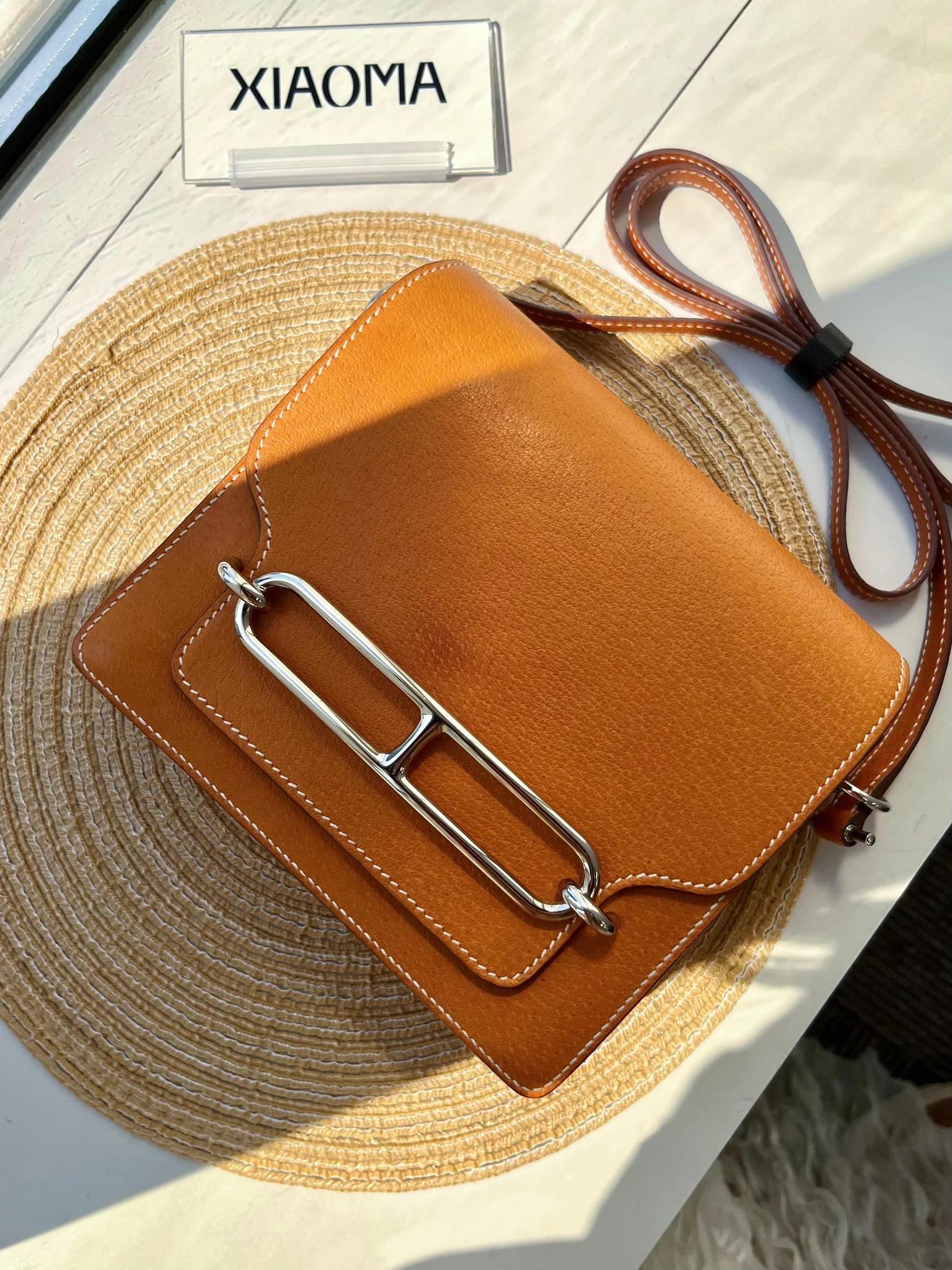 Very Good ( Rank A) HERMÈS Roulis Mini Toffee (1H) Peau Porc Palladium hardware U (2022) - 3