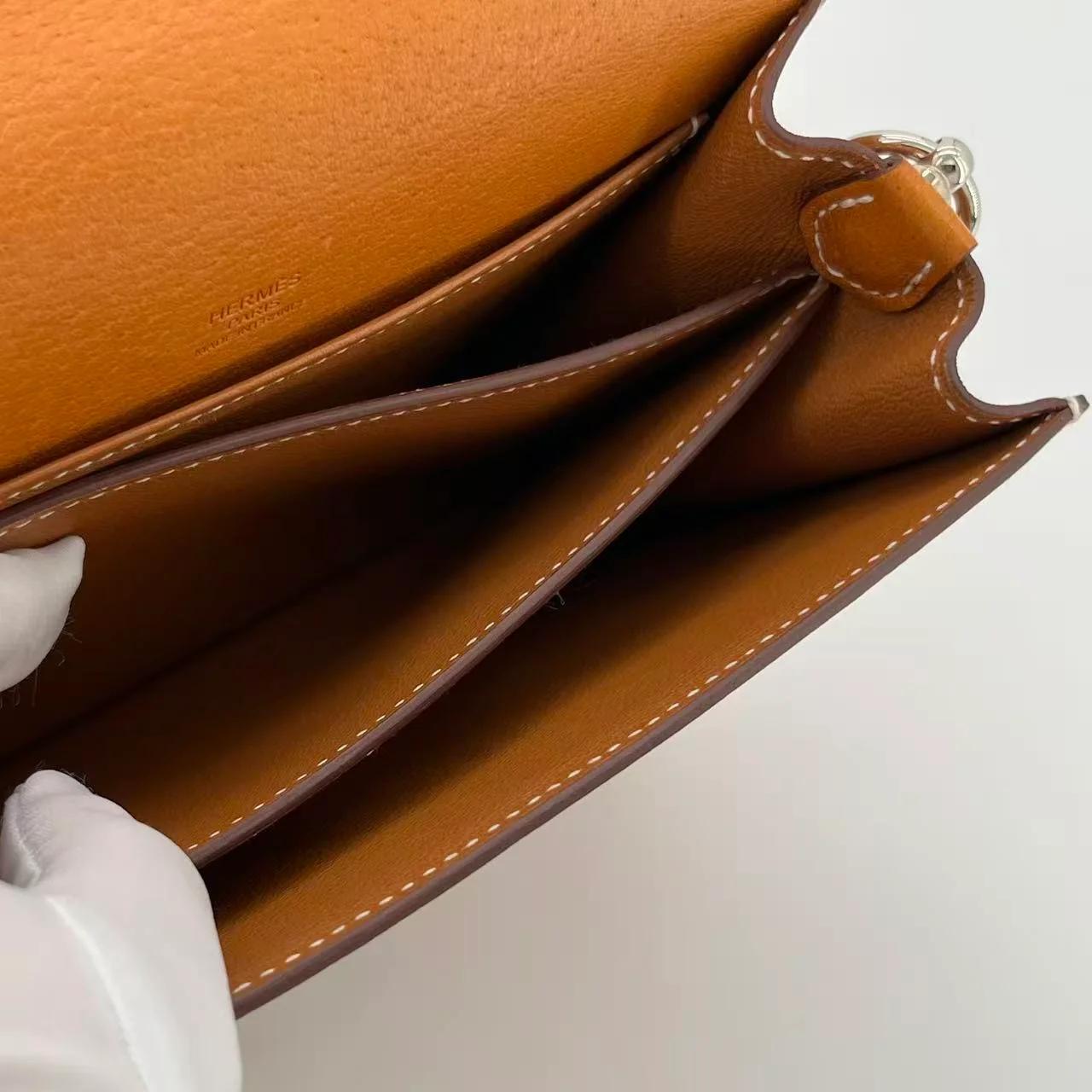 Very Good ( Rank A) HERMÈS Roulis Mini Toffee (1H) Peau Porc Palladium hardware U (2022) - 29