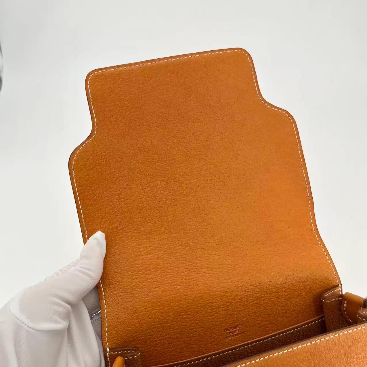Very Good ( Rank A) HERMÈS Roulis Mini Toffee (1H) Peau Porc Palladium hardware U (2022) - 20