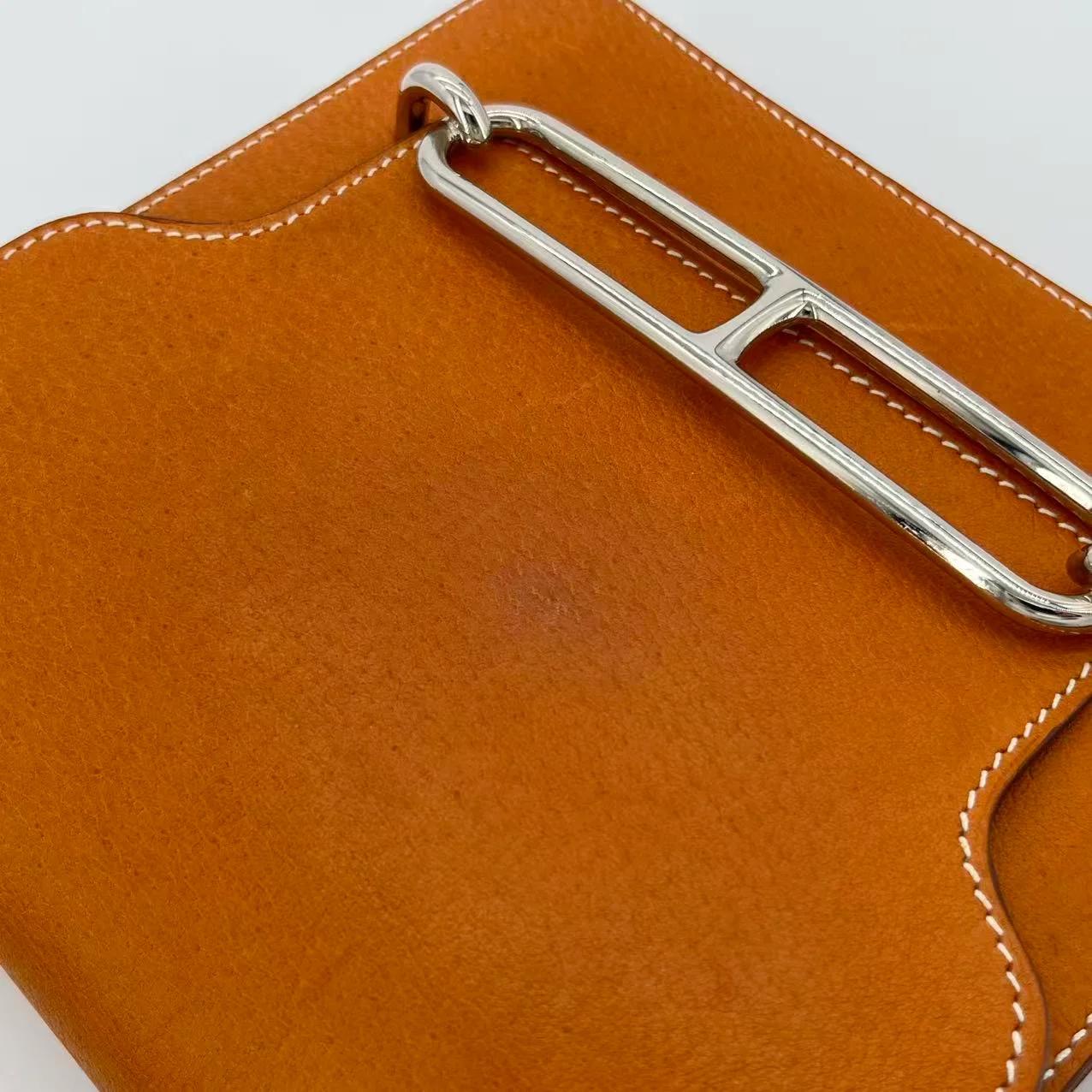 Very Good ( Rank A) HERMÈS Roulis Mini Toffee (1H) Peau Porc Palladium hardware U (2022) - 15