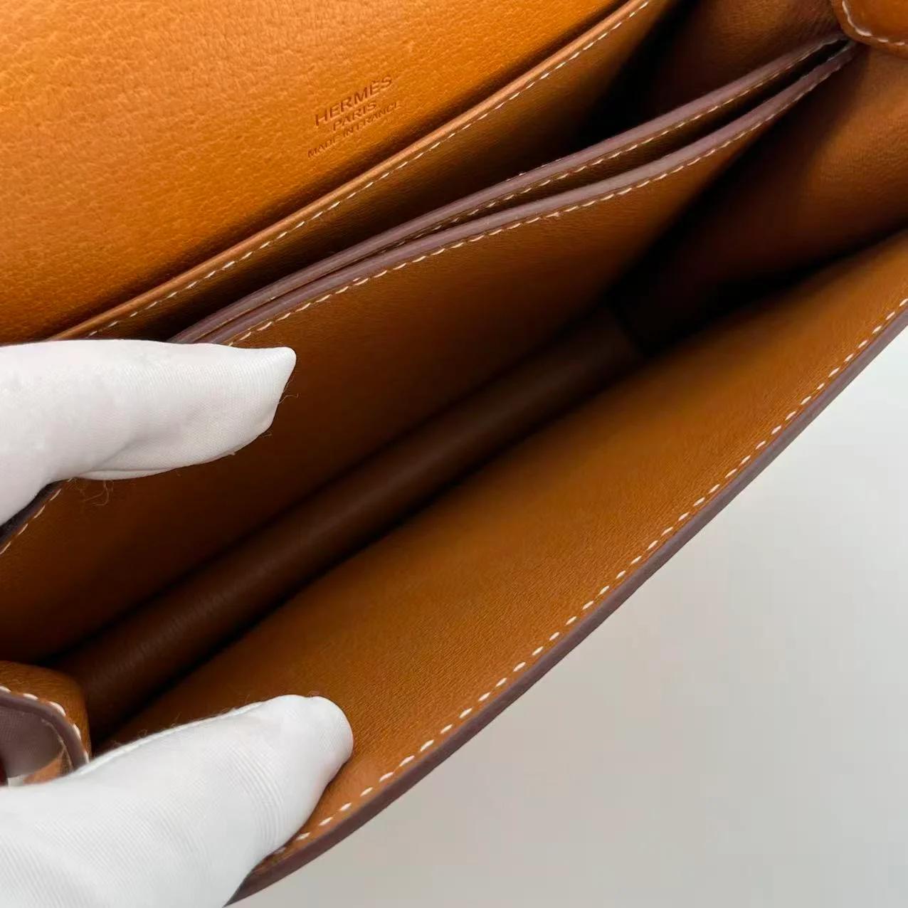 Very Good ( Rank A) HERMÈS Roulis Mini Toffee (1H) Peau Porc Palladium hardware U (2022) - 30