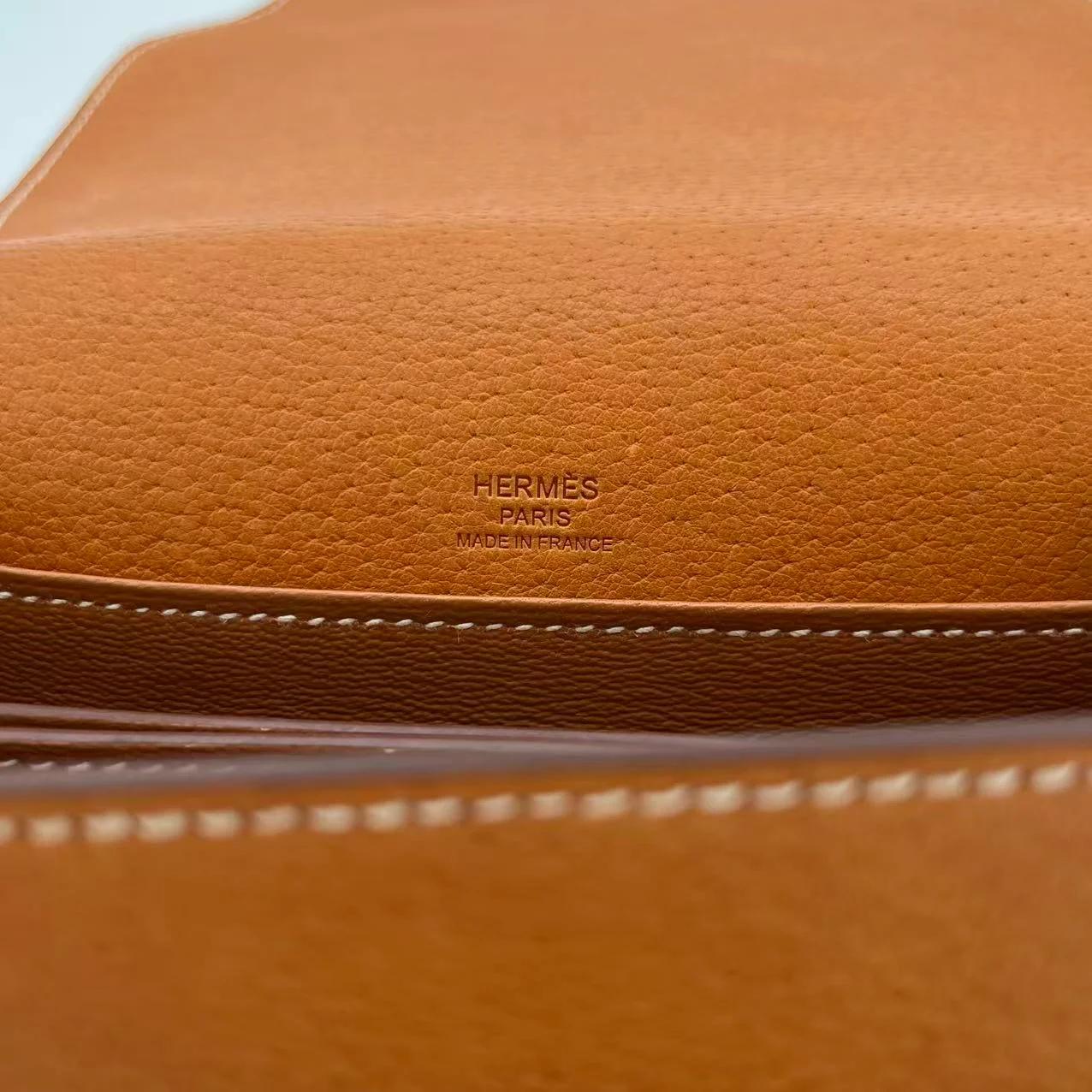 Very Good ( Rank A) HERMÈS Roulis Mini Toffee (1H) Peau Porc Palladium hardware U (2022) - 21