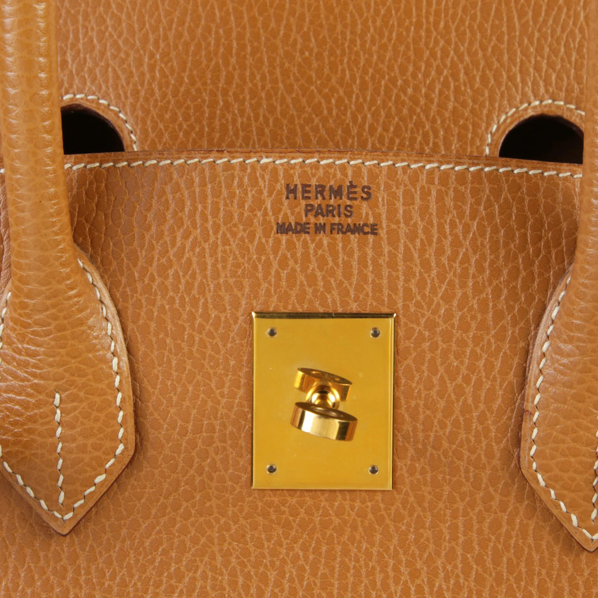 Very Good ( Rank A) HERMÈS Birkin 35 Natural (27) Ardennes Gold hardware Circle X (1994) - 9