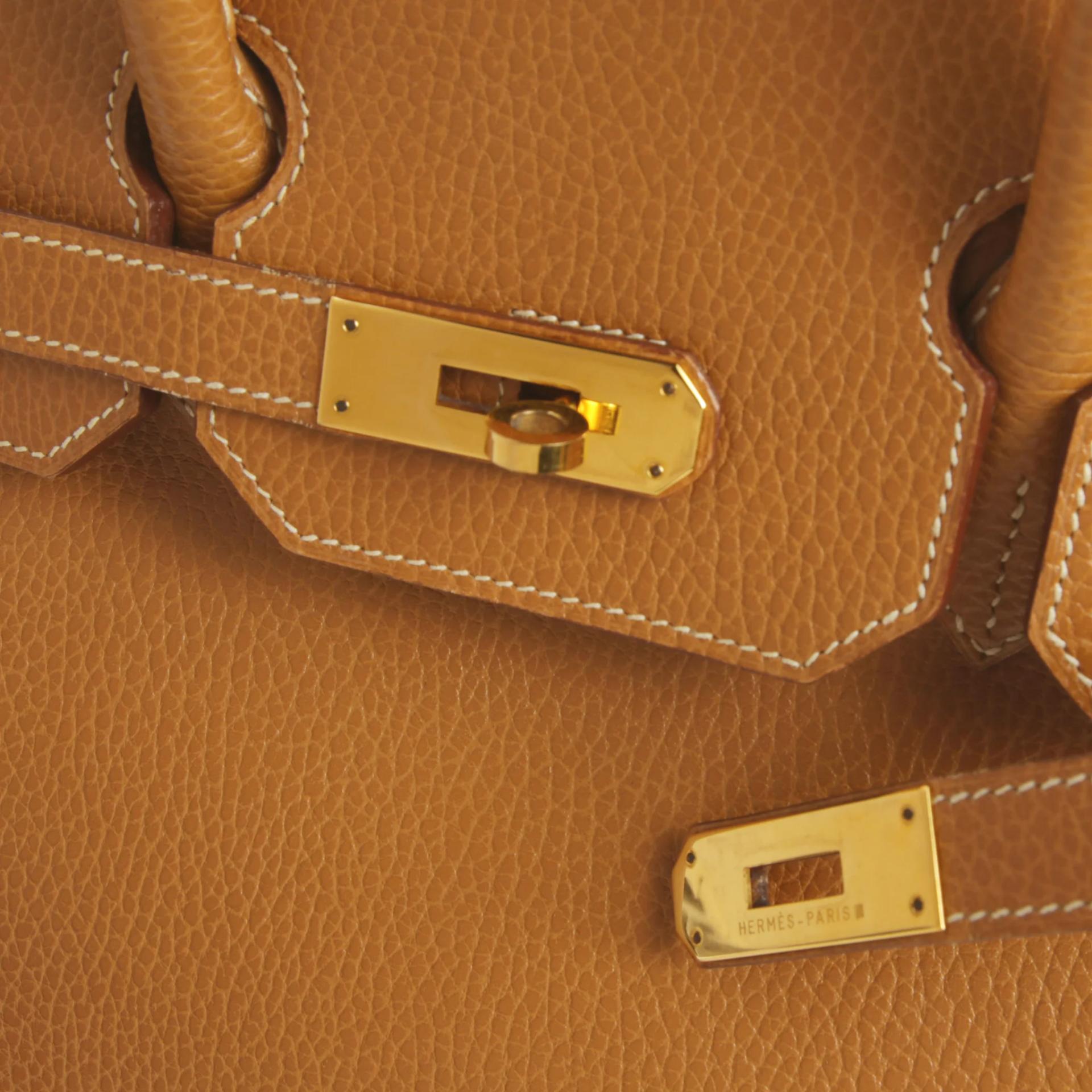 Very Good ( Rank A) HERMÈS Birkin 35 Natural (27) Ardennes Gold hardware Circle X (1994) - 8