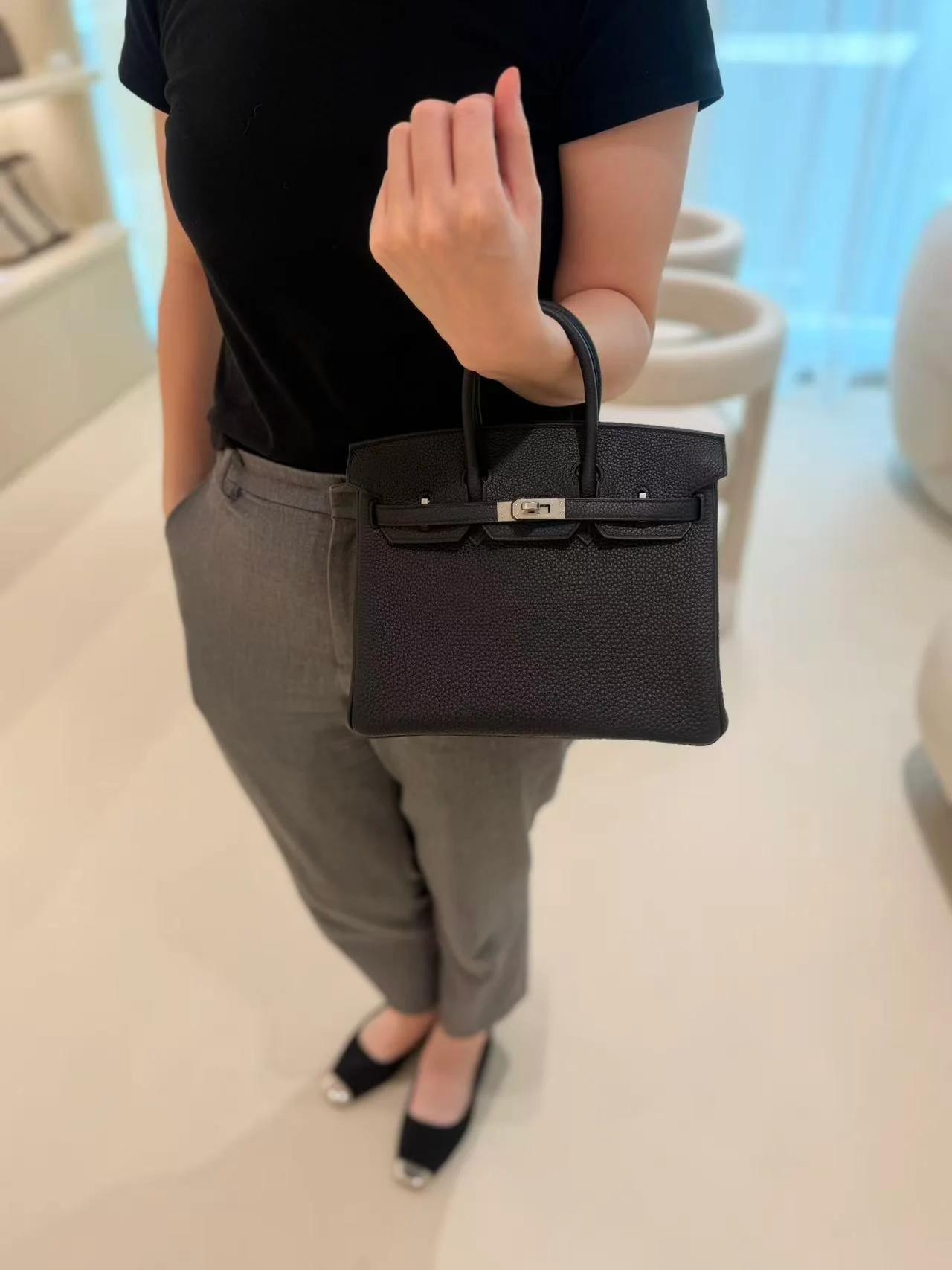 Brand New ( Rank N ) HERMÈS Birkin 25 Noir (89) Togo Palladium hardware G (2026) - 5