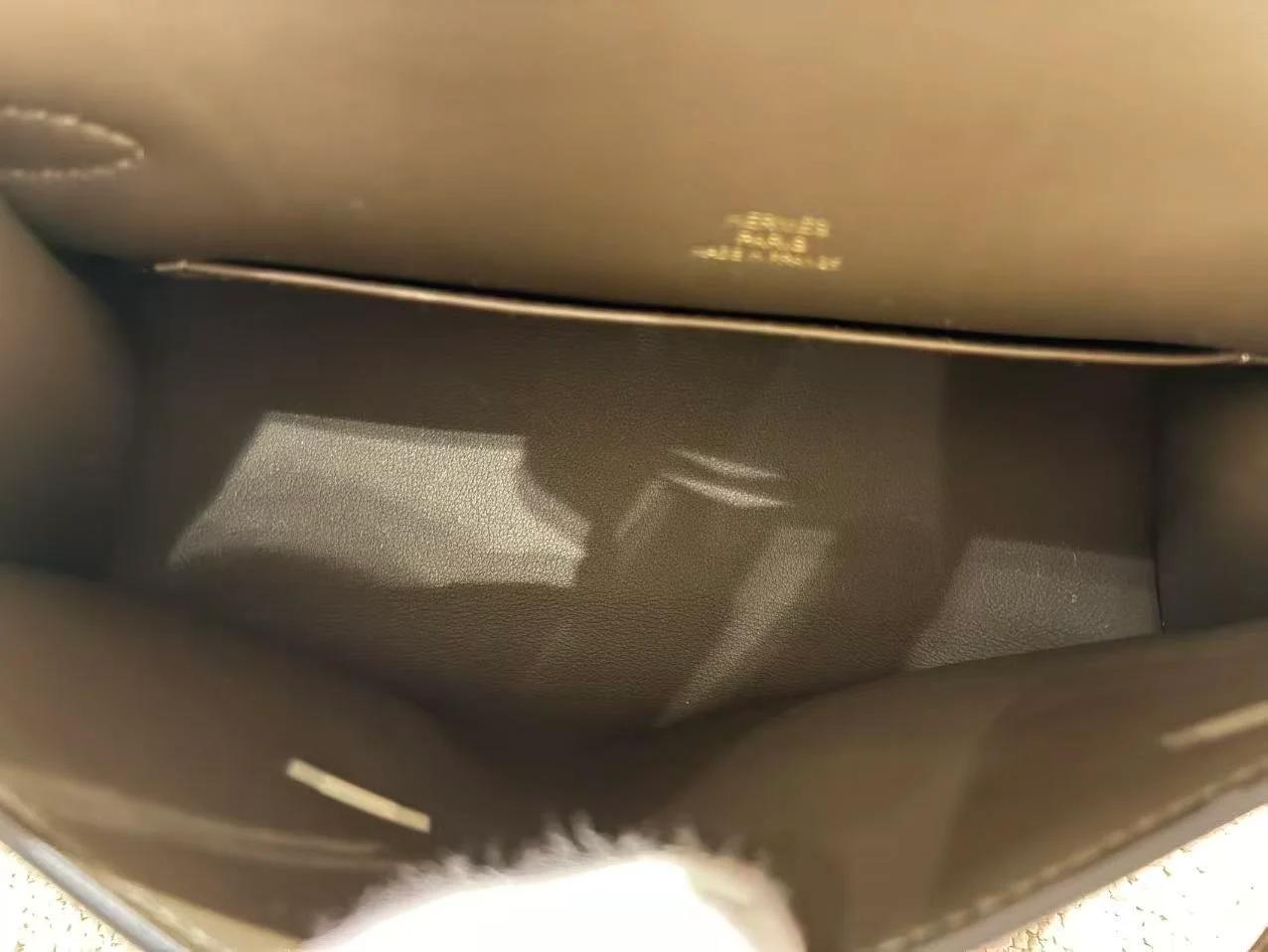 Brand New ( Rank N ) HERMÈS Kelly Pochette Vert Loden (V8) Swift Permabrass hardware G (2026) - 26