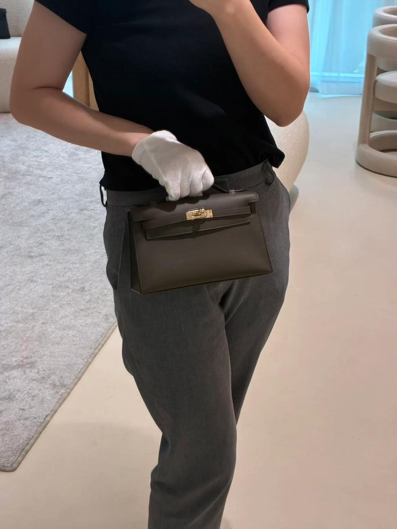 Brand New ( Rank N ) HERMÈS Kelly Pochette Vert Loden (V8) Swift Permabrass hardware G (2026) - 7