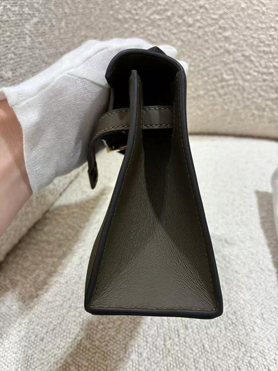 Brand New ( Rank N ) HERMÈS Kelly Pochette Vert Loden (V8) Swift Permabrass hardware G (2026) - 10