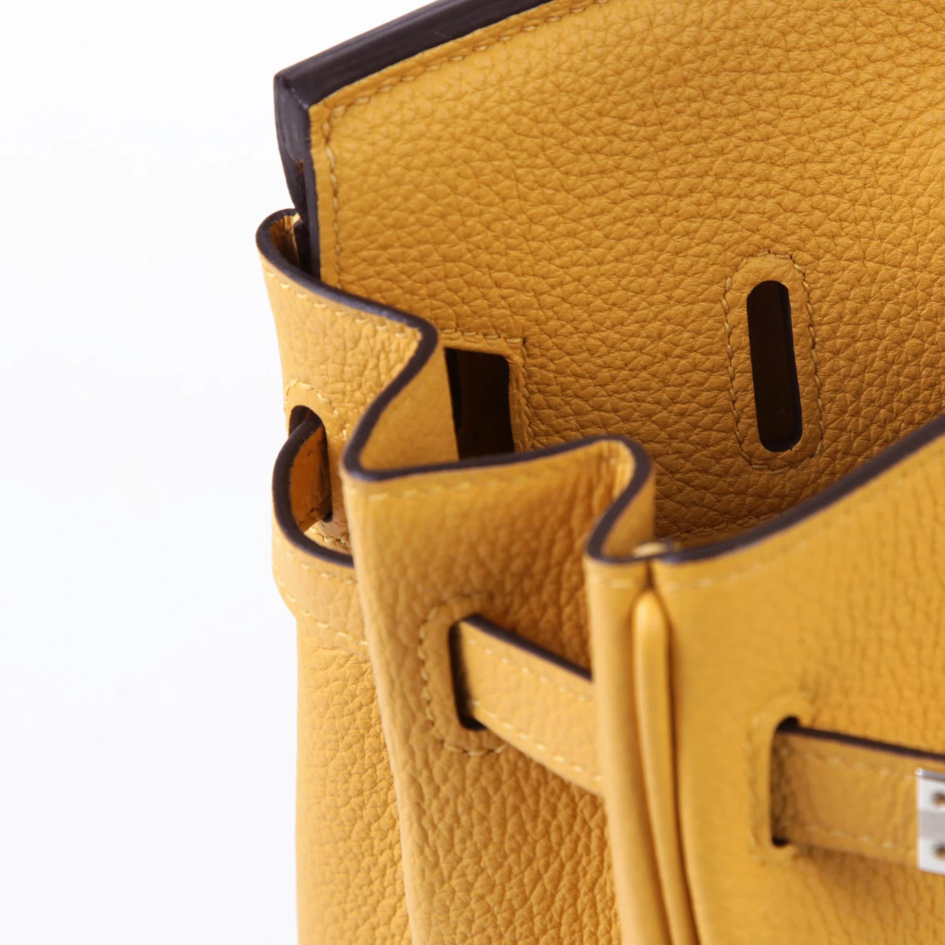 Brand New ( Rank N ) HERMÈS Birkin 25 Paille (1A) Togo Palladium hardware G (2026) - 11
