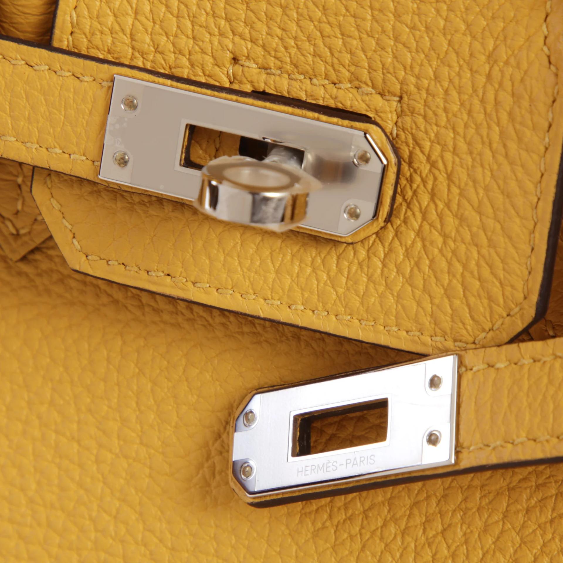 Brand New ( Rank N ) HERMÈS Birkin 25 Paille (1A) Togo Palladium hardware G (2026) - 8