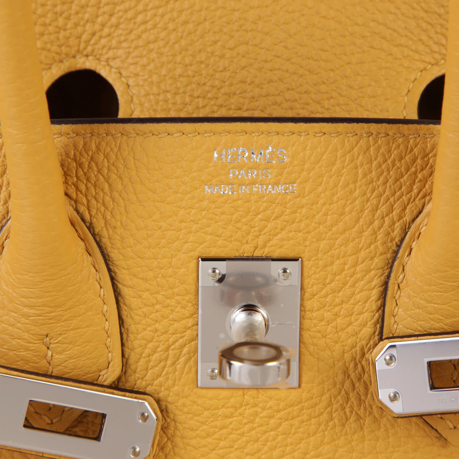 Brand New ( Rank N ) HERMÈS Birkin 25 Paille (1A) Togo Palladium hardware G (2026) - 9
