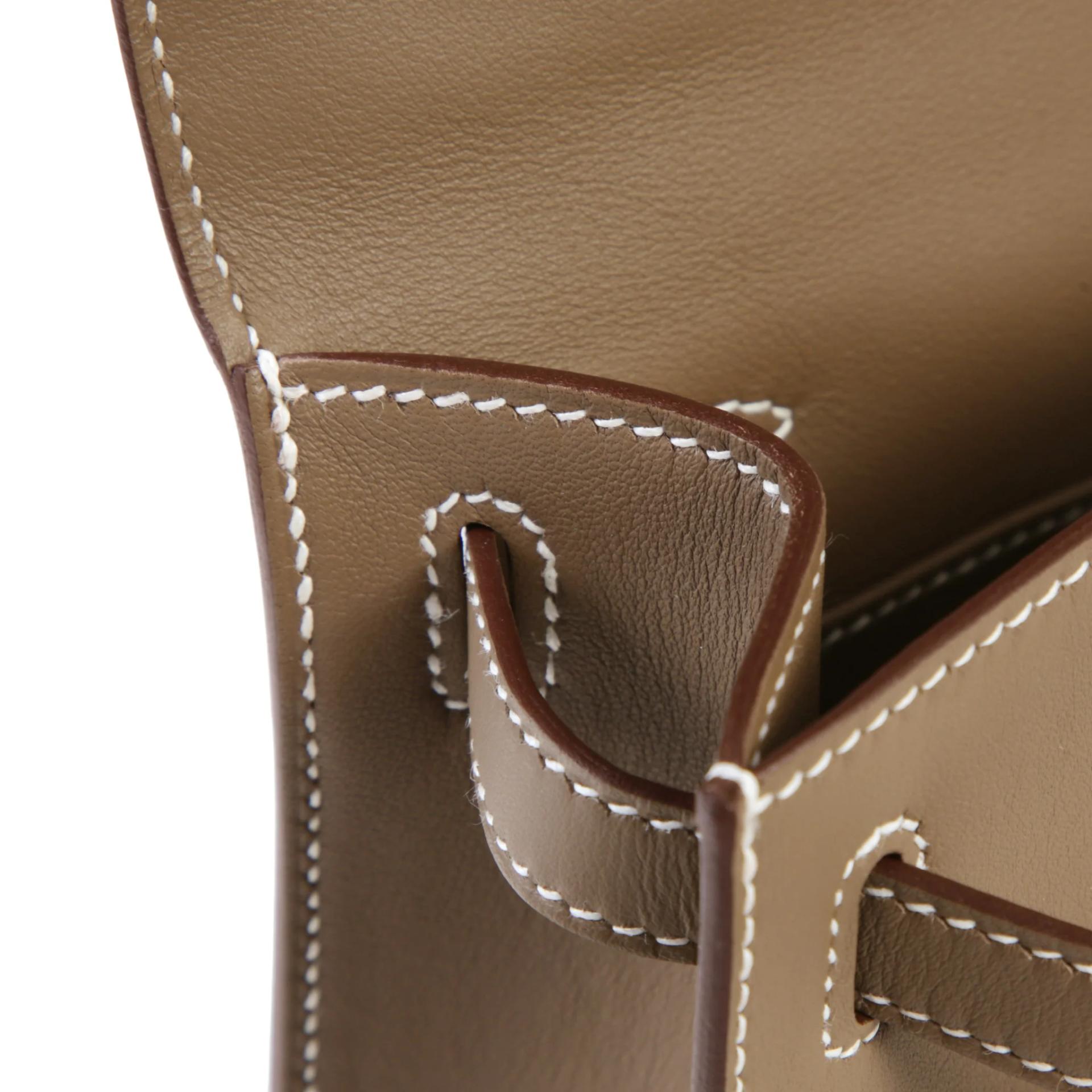 Brand New ( Rank N ) HERMÈS Kelly Pochette Etoupe (18) Swift Gold hardware G (2026) - 13