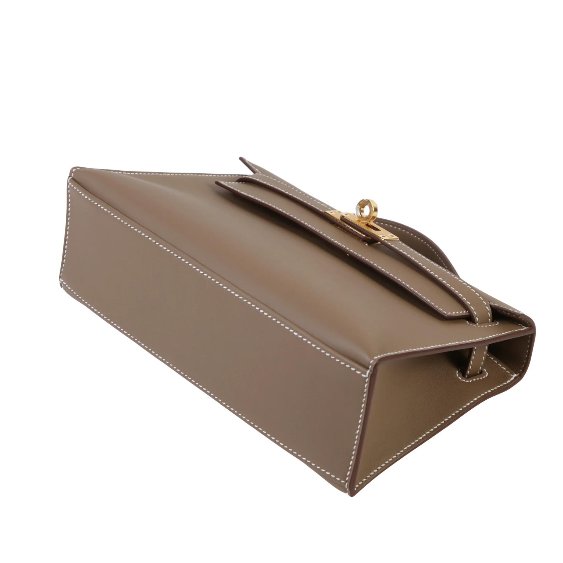 Brand New ( Rank N ) HERMÈS Kelly Pochette Etoupe (18) Swift Gold hardware G (2026) - 5
