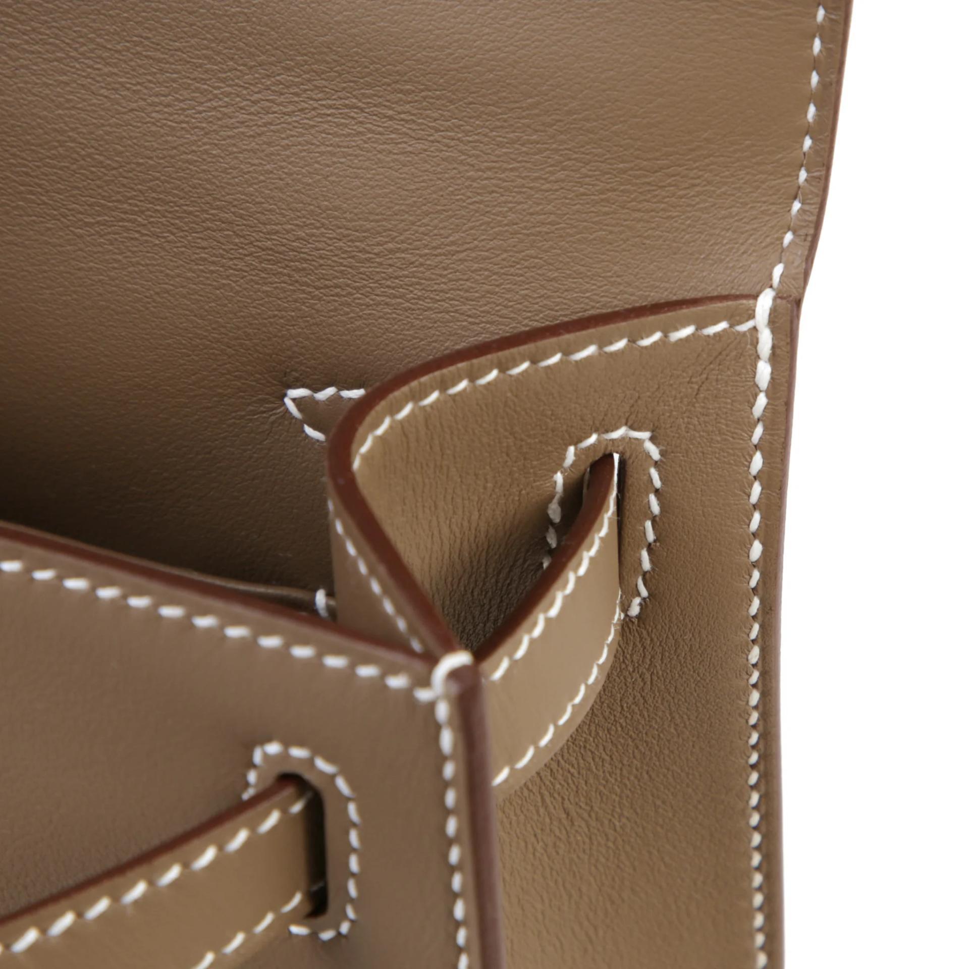 Brand New ( Rank N ) HERMÈS Kelly Pochette Etoupe (18) Swift Gold hardware G (2026) - 12