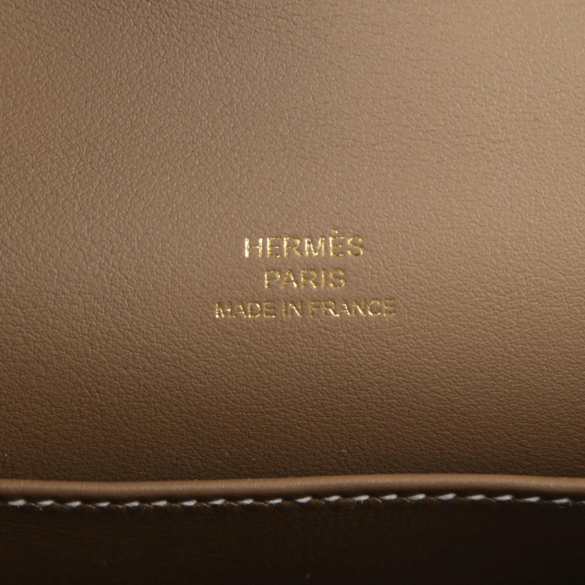 Brand New ( Rank N ) HERMÈS Kelly Pochette Etoupe (18) Swift Gold hardware G (2026) - 10