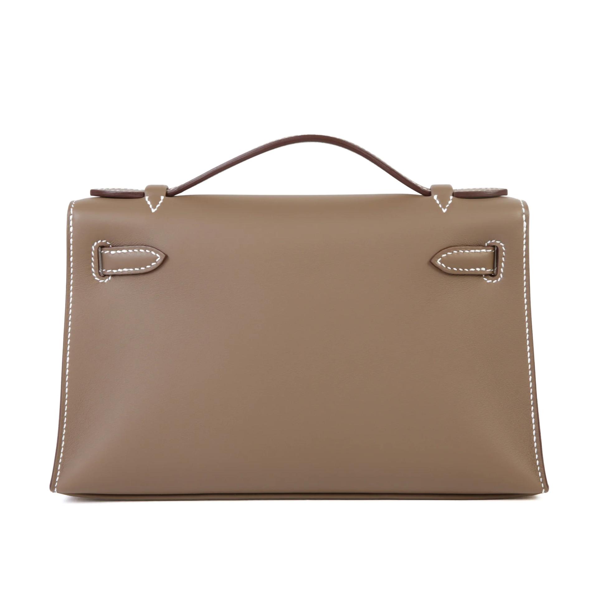 Brand New ( Rank N ) HERMÈS Kelly Pochette Etoupe (18) Swift Gold hardware G (2026) - 2