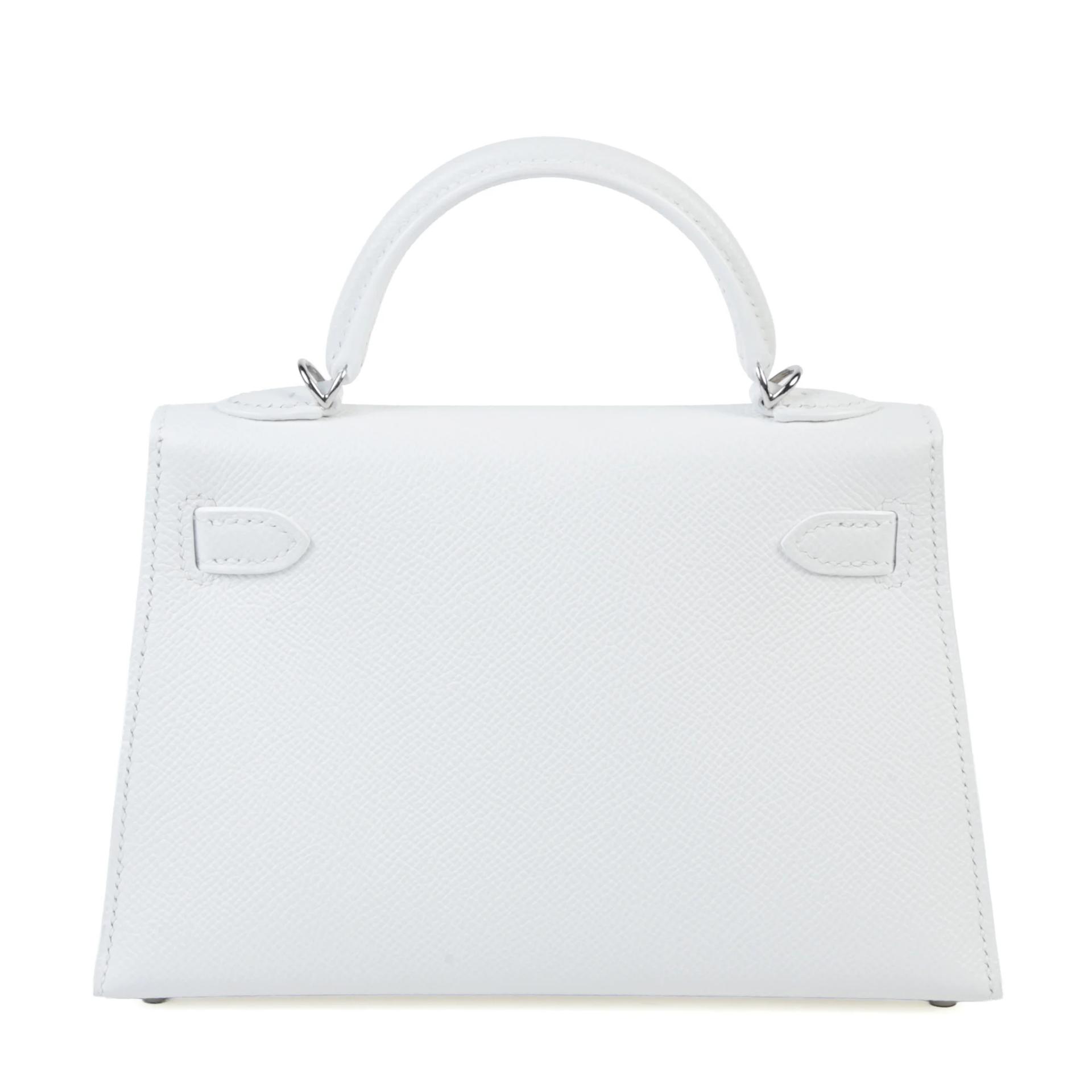 Excellent ( Rank SA ) HERMÈS Mini Kelly II New White (0U) Epsom Palladium hardware K (2025) - 2