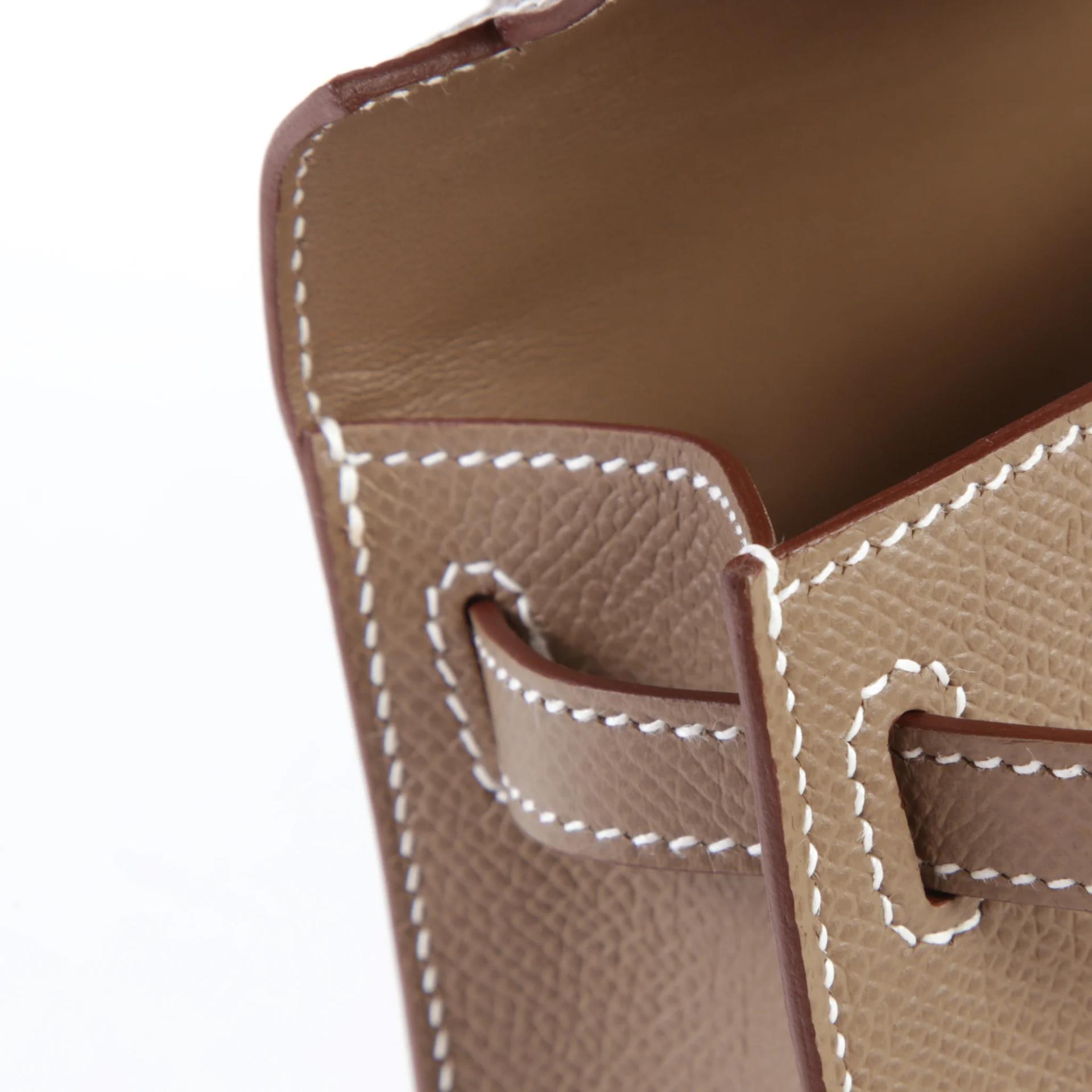 Brand New ( Rank N ) HERMÈS Mini Kelly II Etoupe (18) Epsom Gold hardware G (2026) - 12