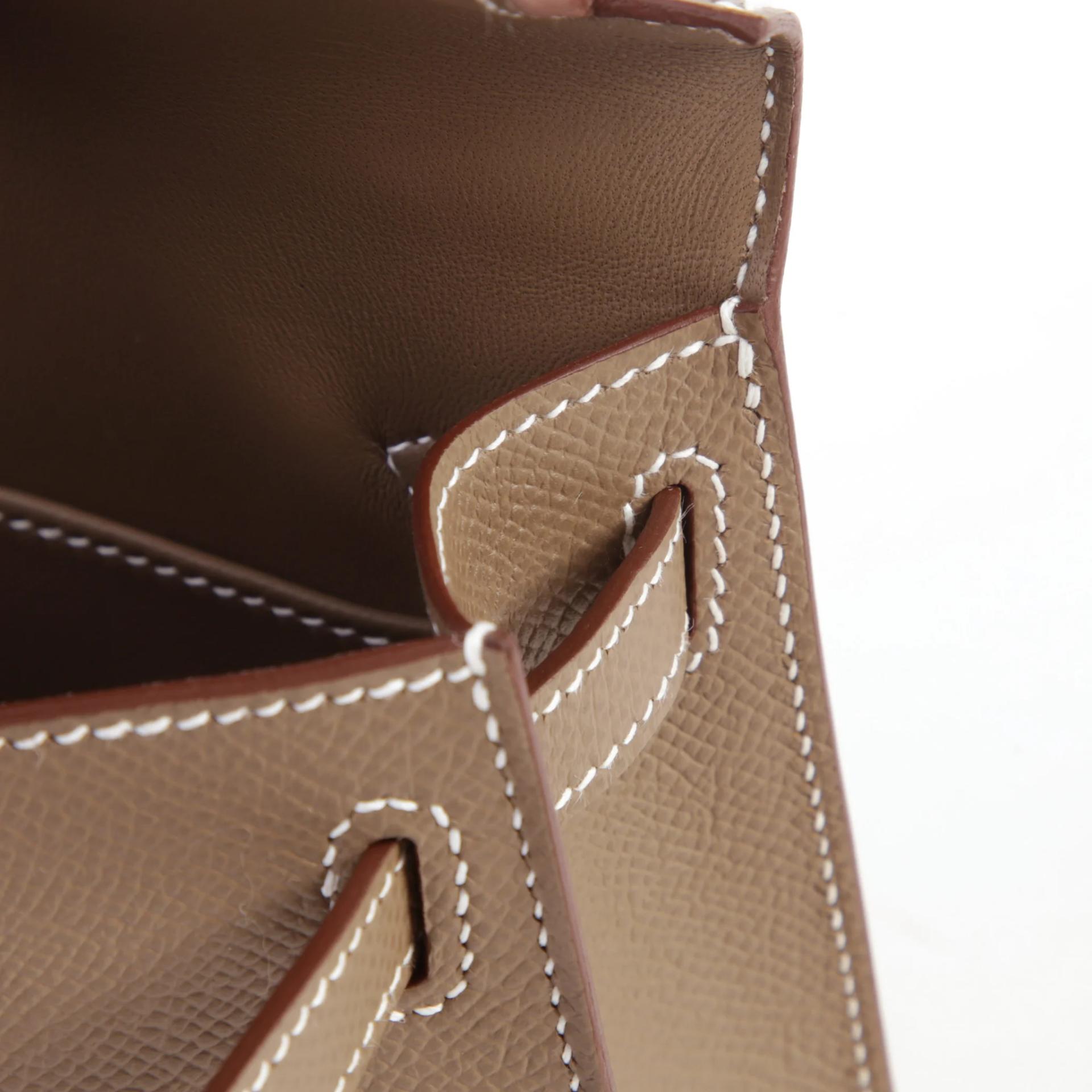Brand New ( Rank N ) HERMÈS Mini Kelly II Etoupe (18) Epsom Gold hardware G (2026) - 11