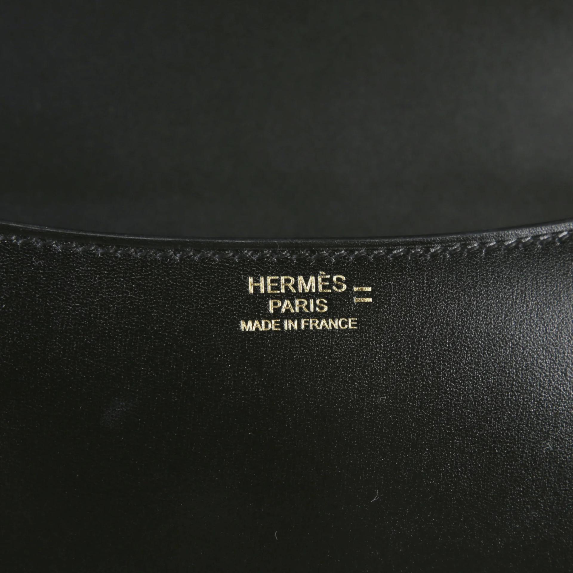 Excellent ( Rank SA ) HERMÈS Constance 24 Noir (89) Box-calf Lizard Hardware Gold hardware B (2023) - 9