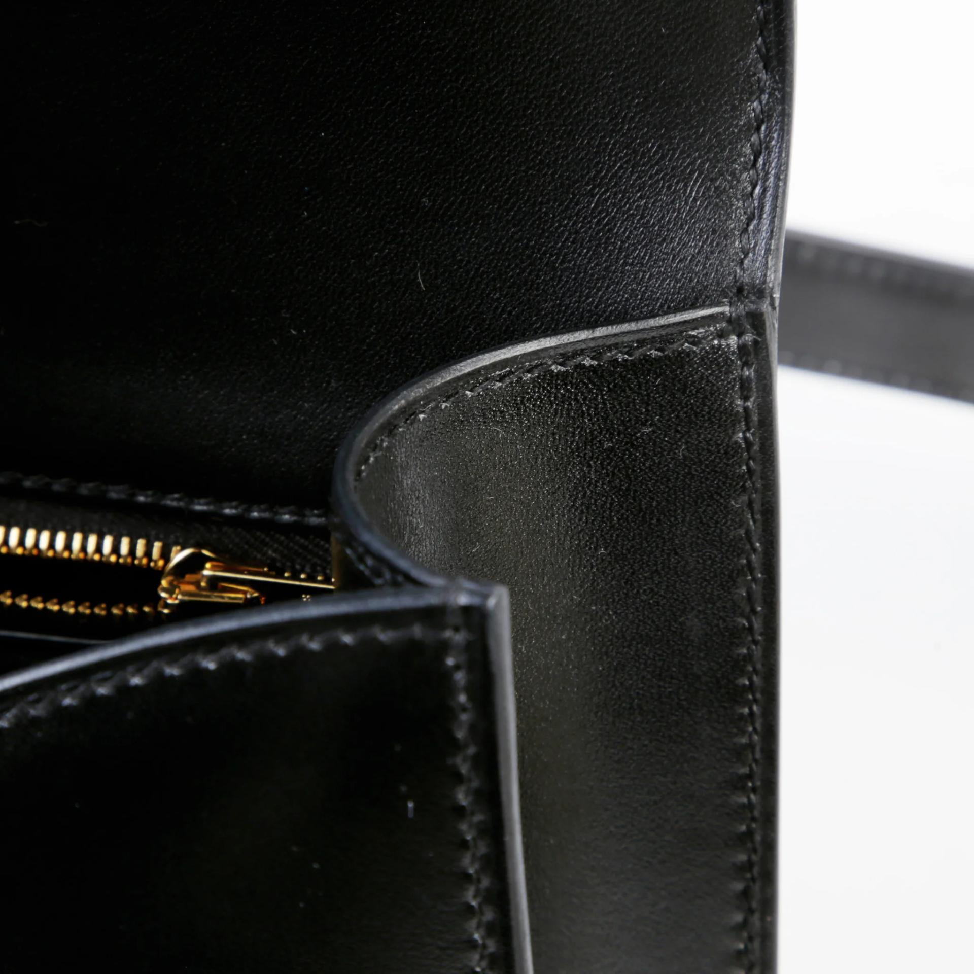 Excellent ( Rank SA ) HERMÈS Constance 24 Noir (89) Box-calf Lizard Hardware Gold hardware B (2023) - 12