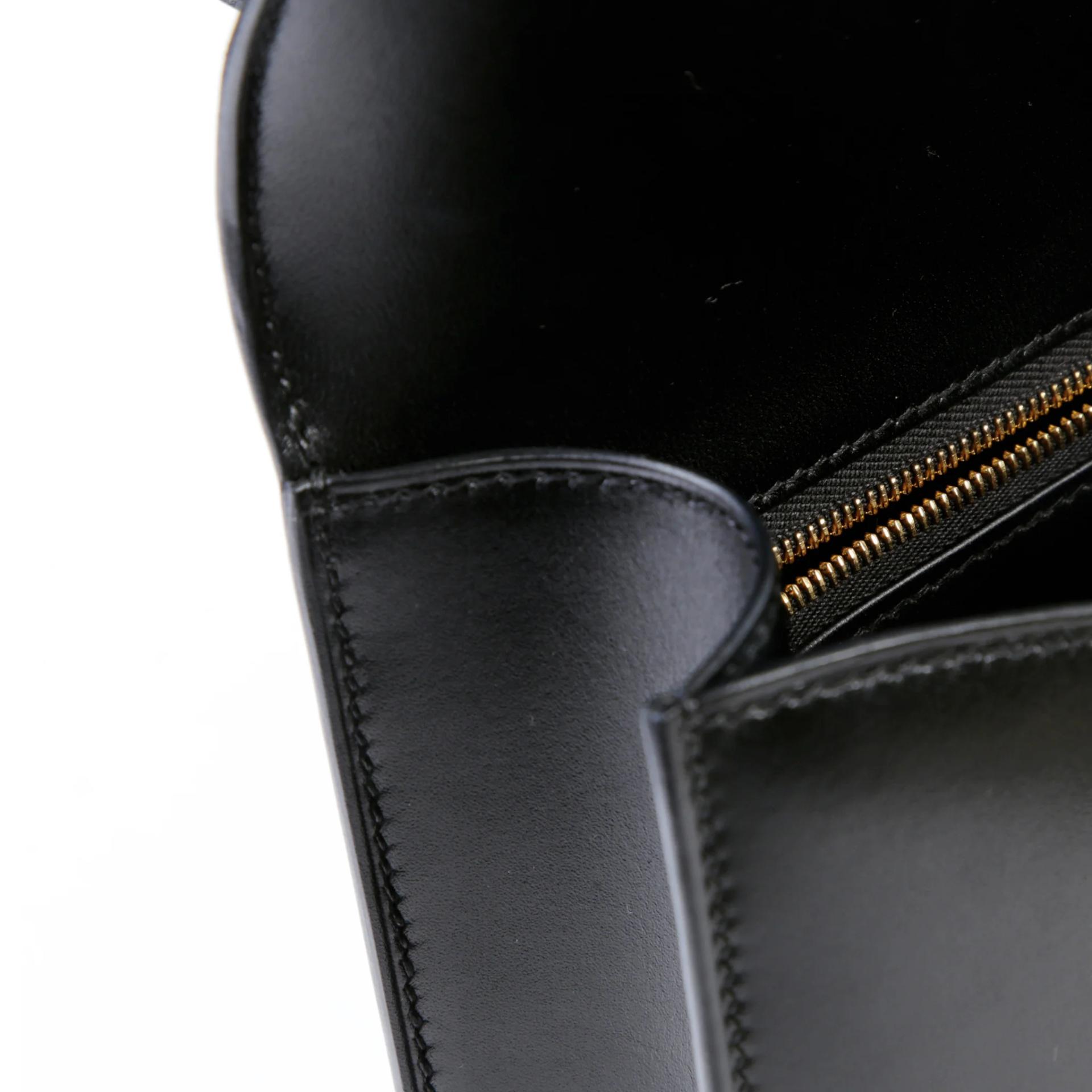 Excellent ( Rank SA ) HERMÈS Constance 24 Noir (89) Box-calf Lizard Hardware Gold hardware B (2023) - 13