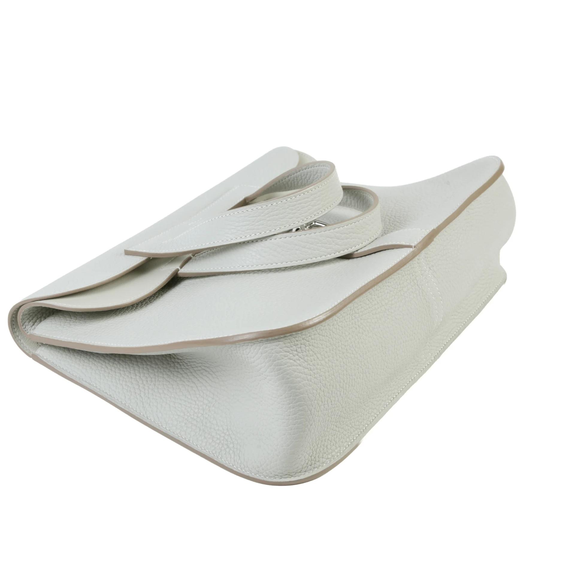 Unused ( Rank NS ) HERMÈS Halzan 31 Gris Perle (80) Clemence Palladium hardware C (2018) - 3