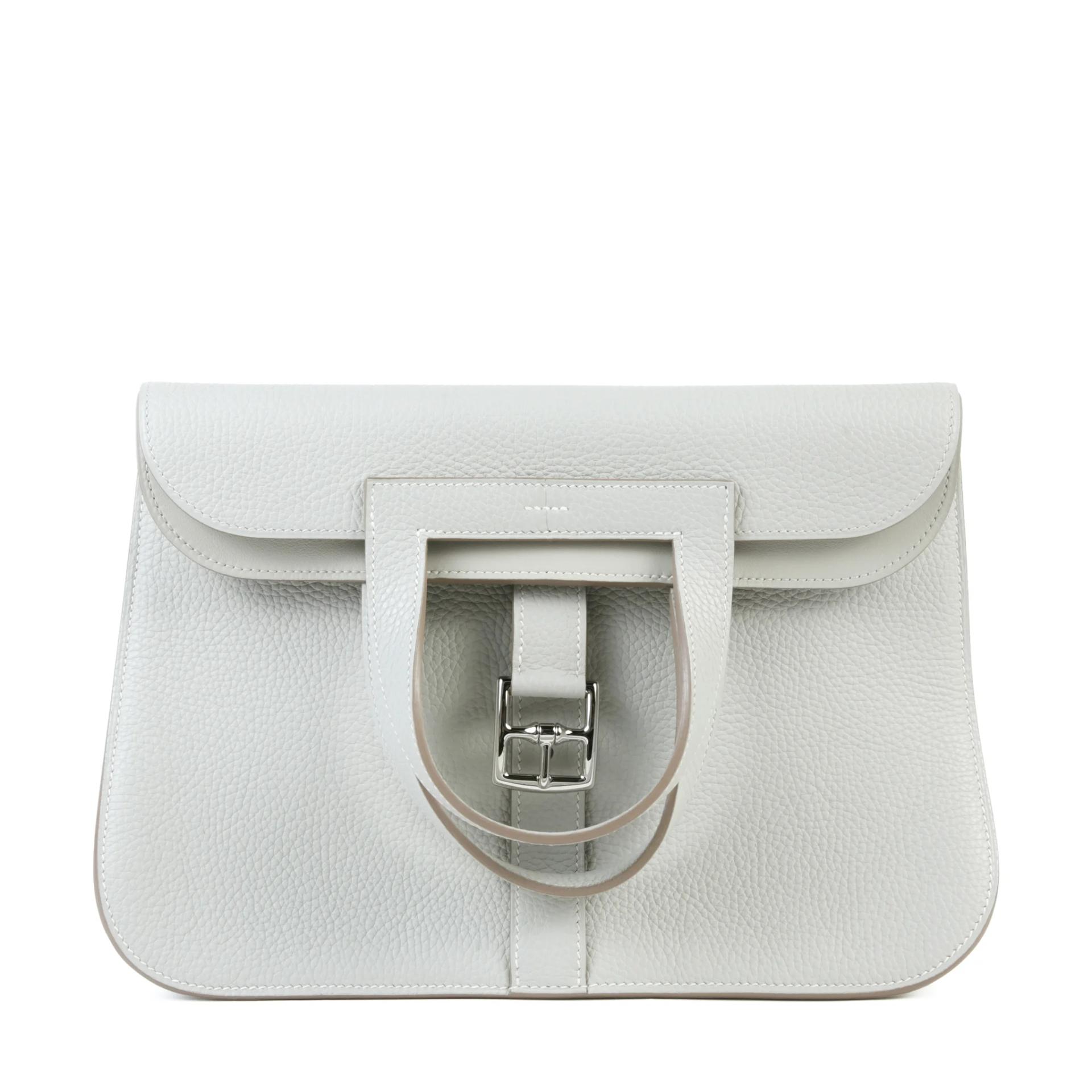 Unused ( Rank NS ) HERMÈS Halzan 31 Gris Perle (80) Clemence Palladium hardware C (2018) - 1