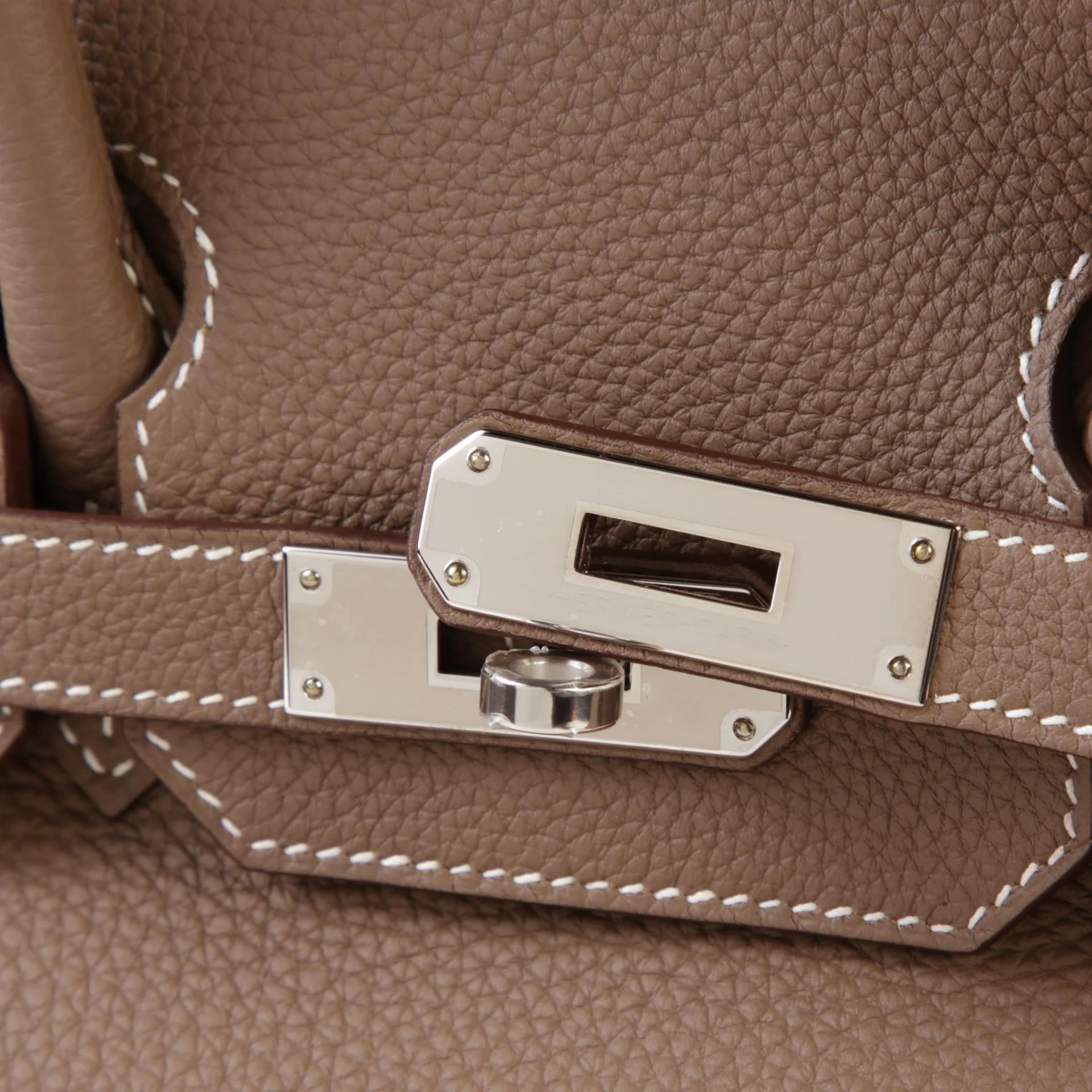ランク NS 未使用品 HERMÈS エルメス バーキン30 エトゥープ (18) トゴ シルバー金具 A刻印 (2017) - 8