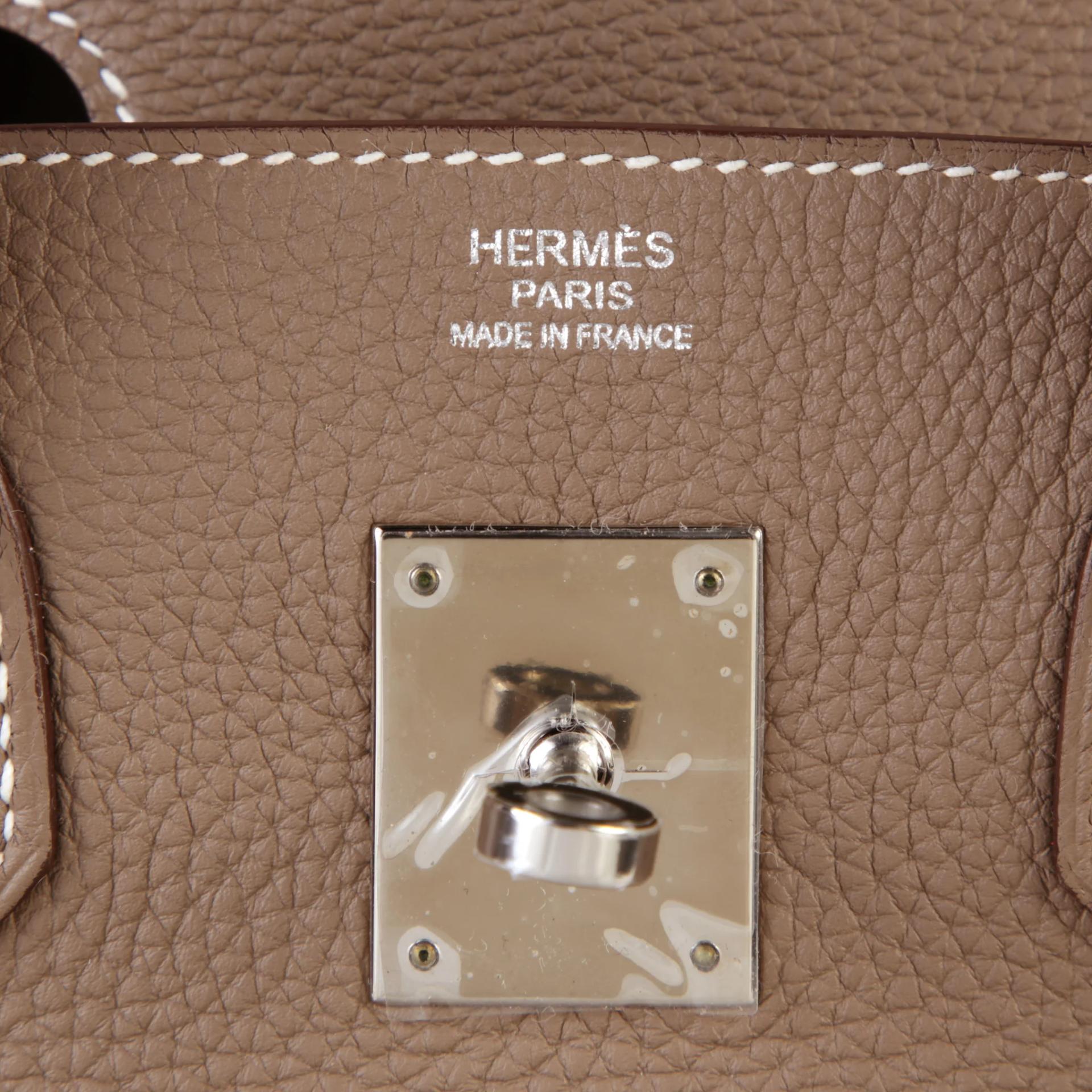 ランク NS 未使用品 HERMÈS エルメス バーキン30 エトゥープ (18) トゴ シルバー金具 A刻印 (2017) - 9