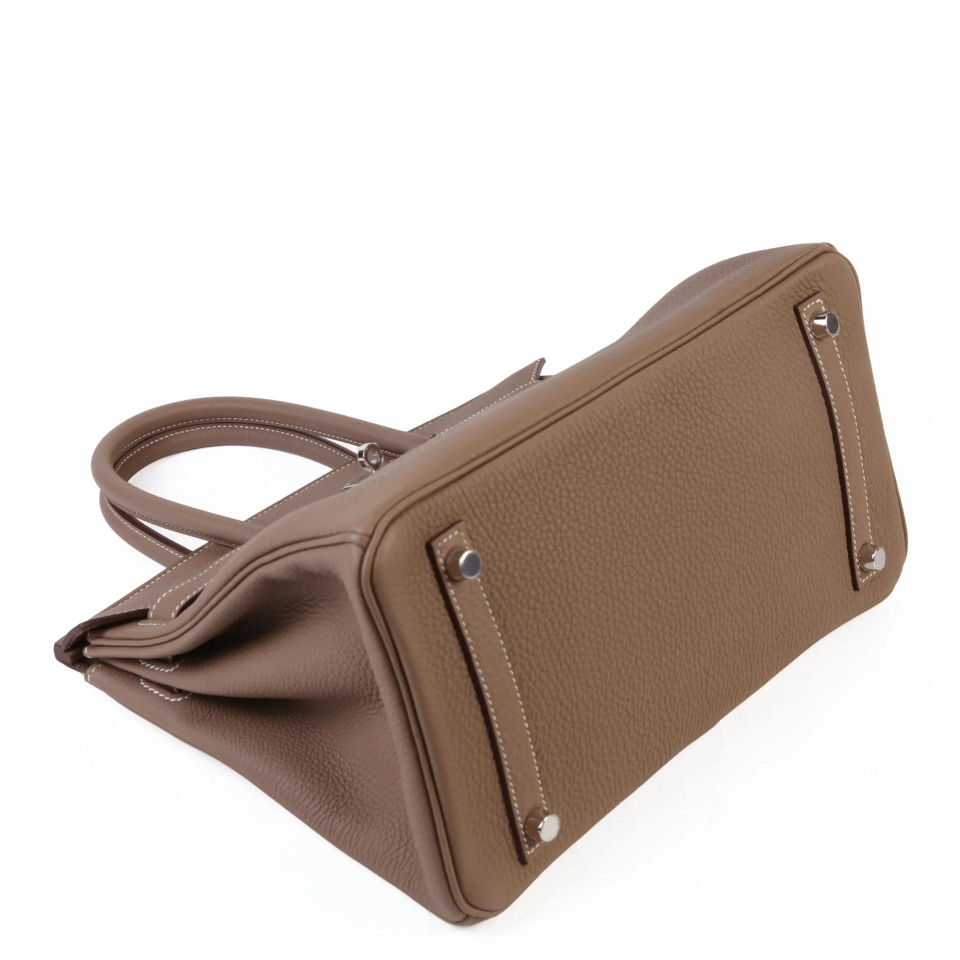 ランク NS 未使用品 HERMÈS エルメス バーキン30 エトゥープ (18) トゴ シルバー金具 A刻印 (2017) - 4