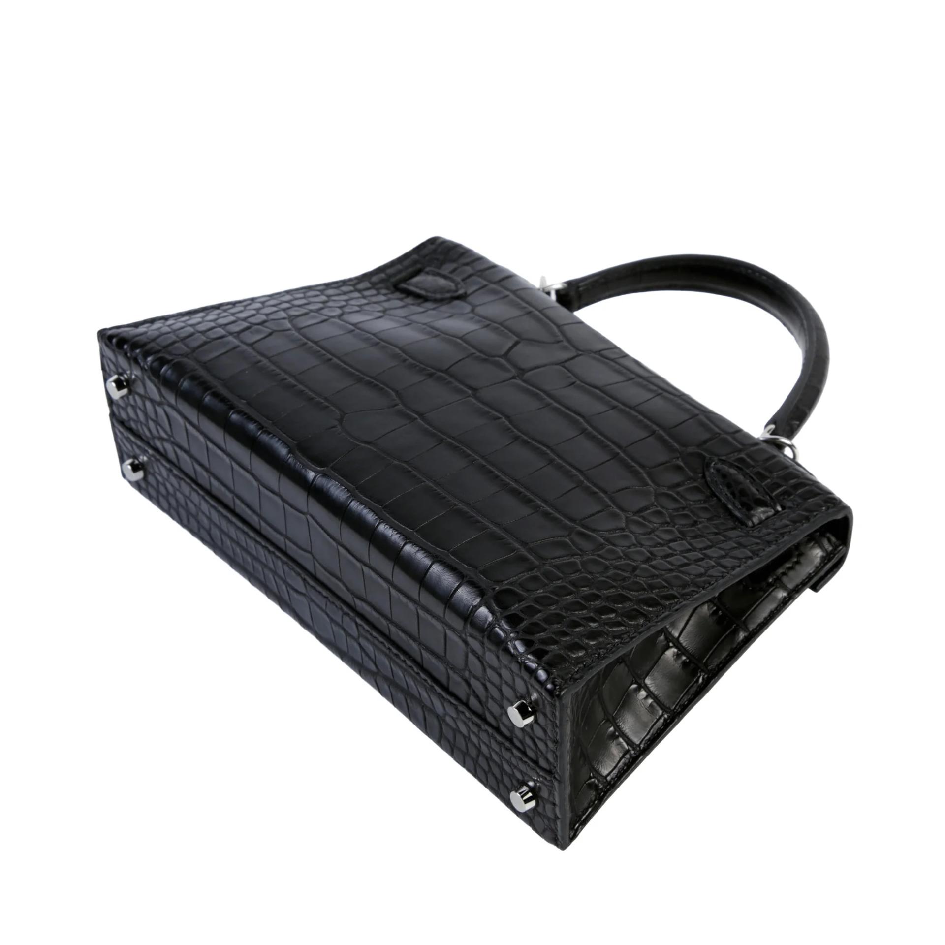 Brand New ( Rank N ) HERMÈS Mini Kelly II Noir (89) Matte Alligator Palladium hardware K (2025) - 7
