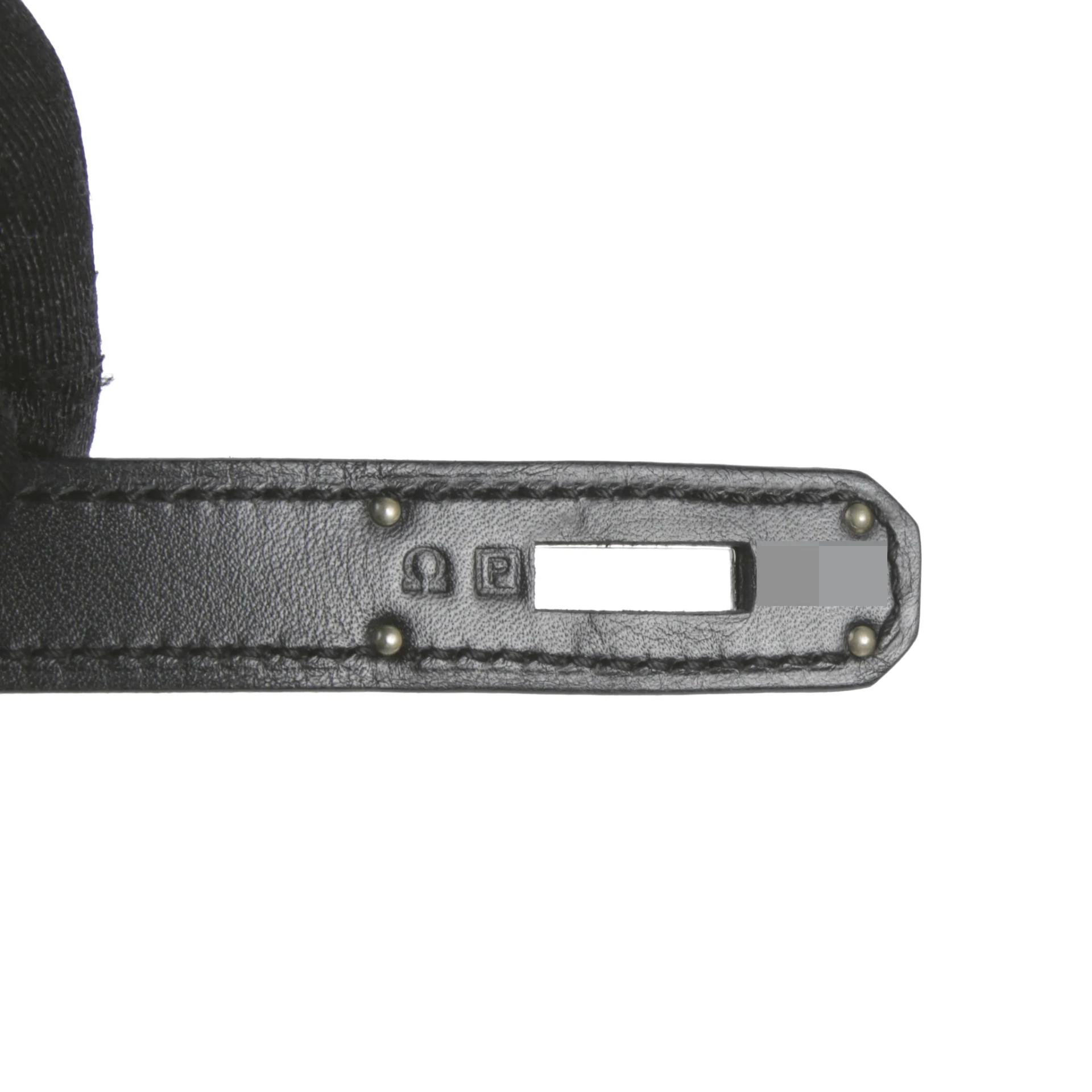 Very Good ( Rank A) HERMÈS Kelly Lakis 32 Noir (89) Swift Palladium hardware Square P (2012) - 10