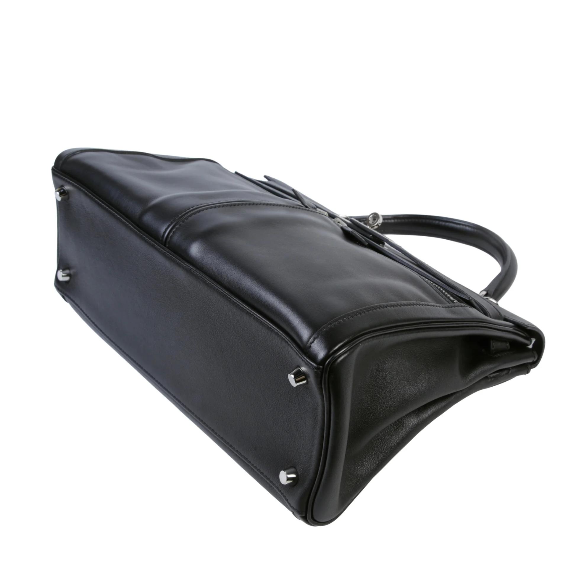 Very Good ( Rank A) HERMÈS Kelly Lakis 32 Noir (89) Swift Palladium hardware Square P (2012) - 5
