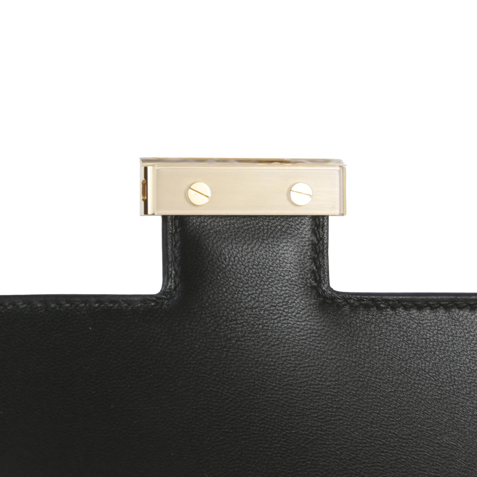 Brand New ( Rank N ) HERMÈS Constance Mini Noir (89) Epsom Gold hardware G (2026) - 9