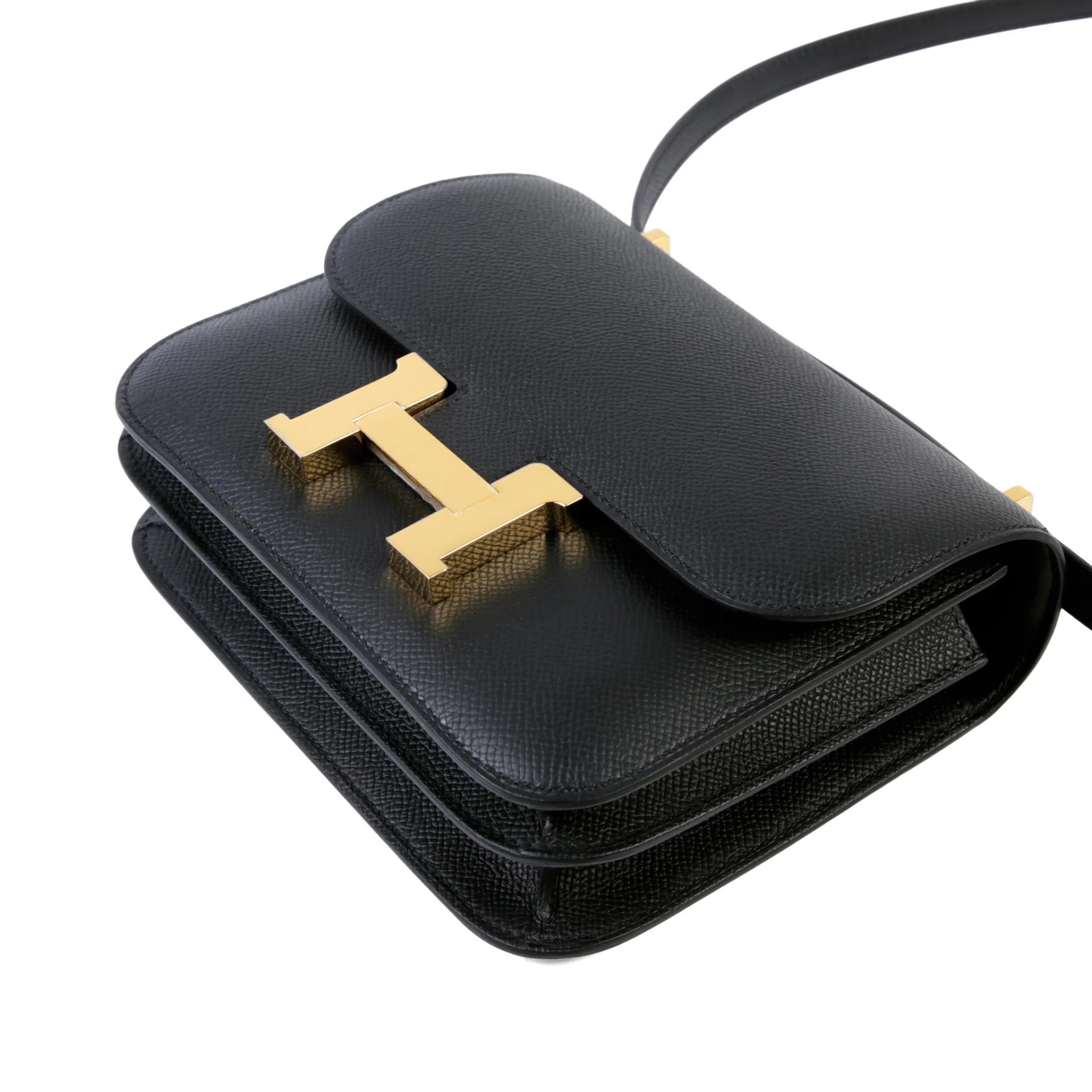 Brand New ( Rank N ) HERMÈS Constance Mini Noir (89) Epsom Gold hardware G (2026) - 5