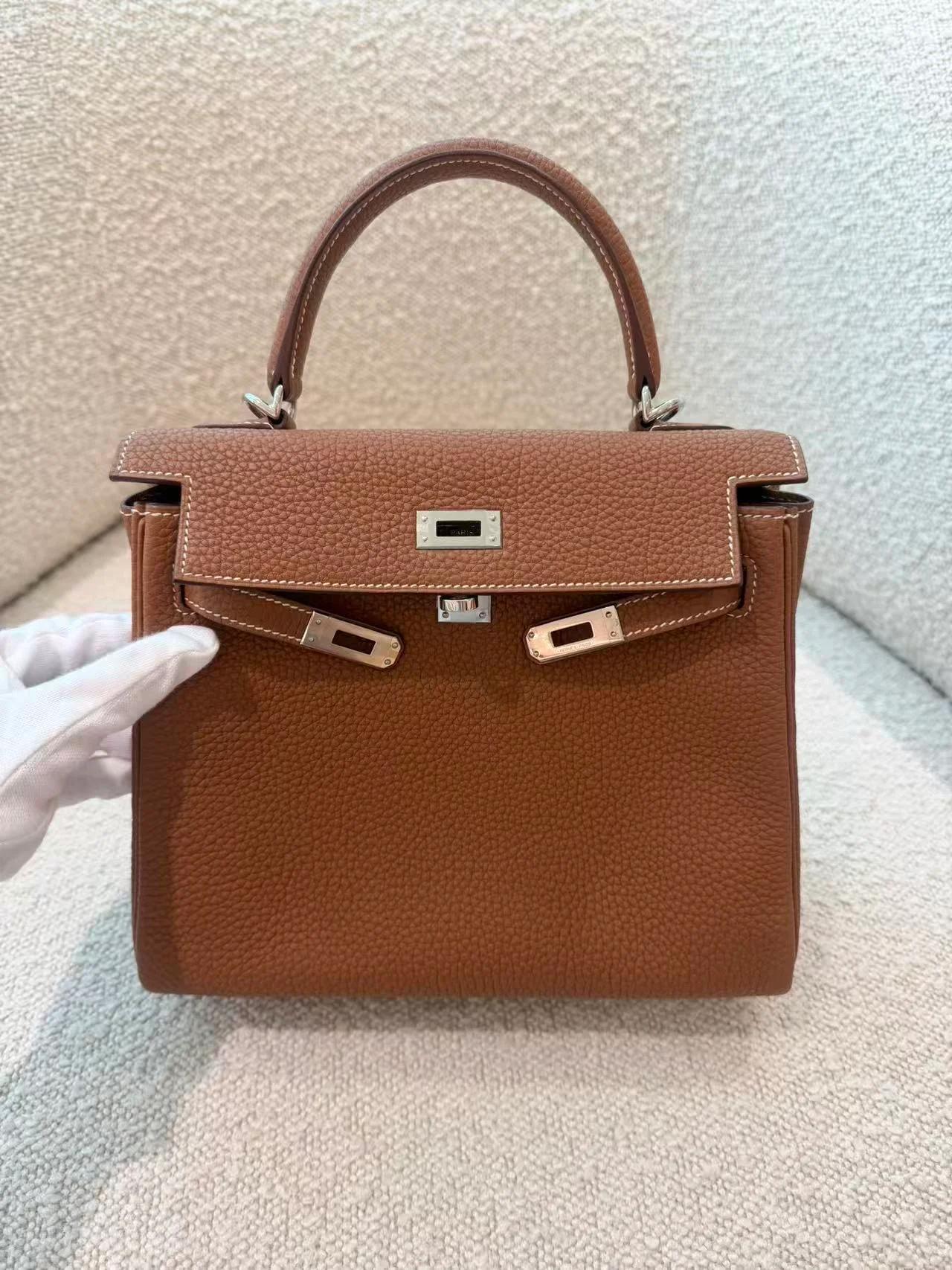 SA超美品 HERMÈS 愛馬仕 Kelly 25 37 金棕色 Gold Togo小牛皮 銀扣 B刻 2023年 - 6