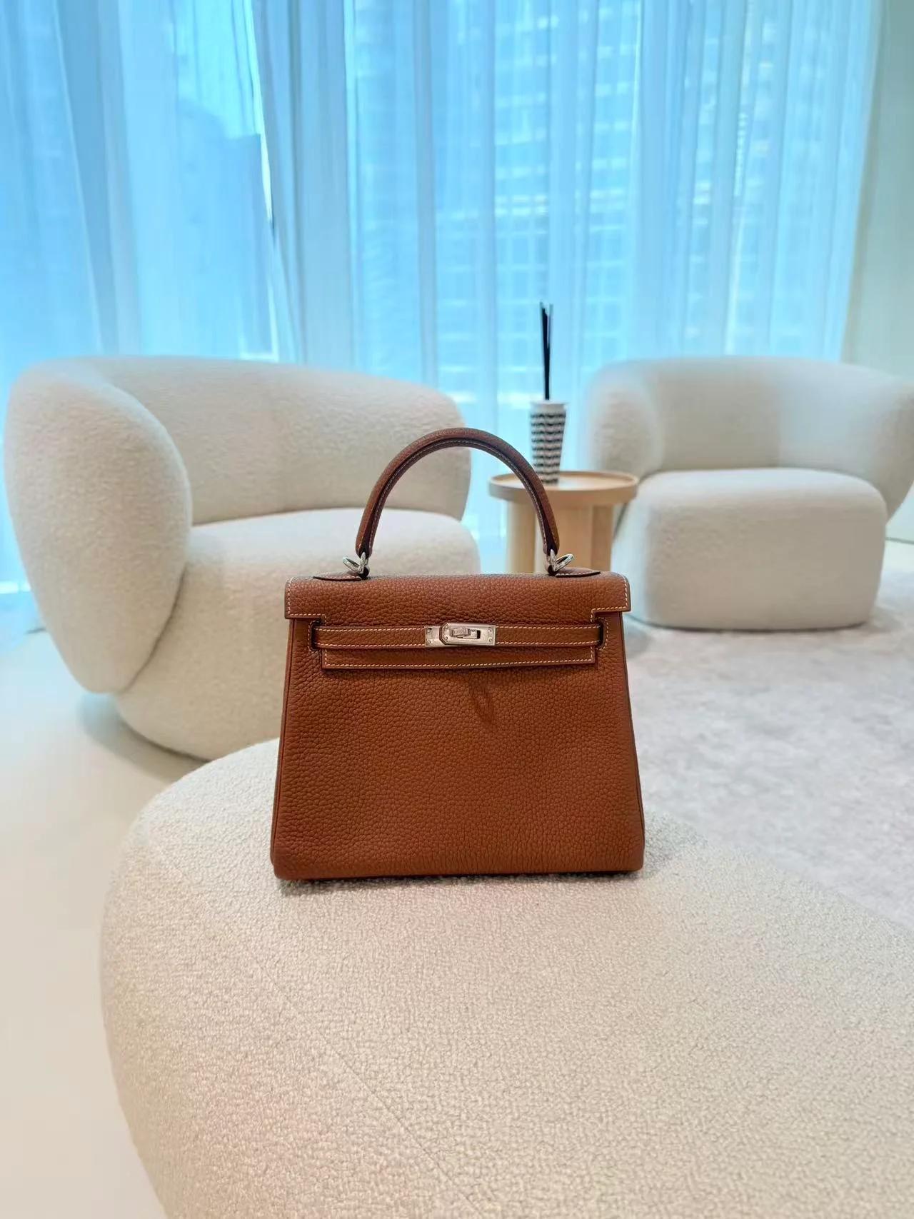 SA超美品 HERMÈS 愛馬仕 Kelly 25 37 金棕色 Gold Togo小牛皮 銀扣 B刻 2023年 - 4