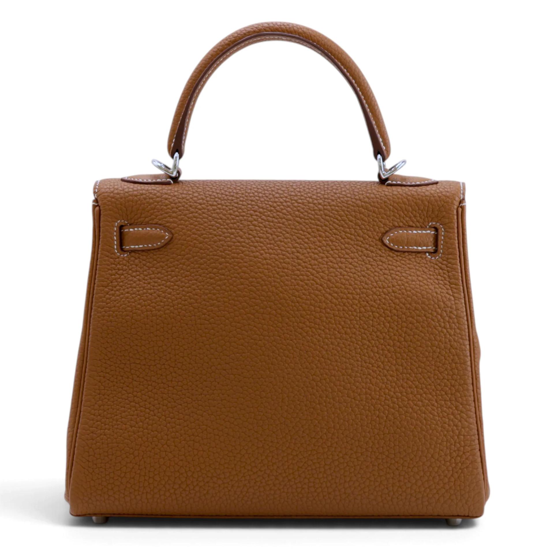 SA超美品 HERMÈS 愛馬仕 Kelly 25 37 金棕色 Gold Togo小牛皮 銀扣 B刻 2023年 - 2