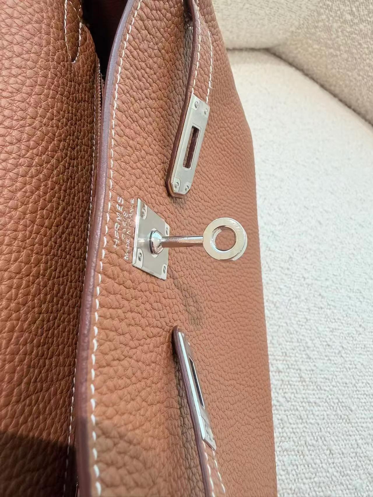 SA超美品 HERMÈS 愛馬仕 Kelly 25 37 金棕色 Gold Togo小牛皮 銀扣 B刻 2023年 - 20