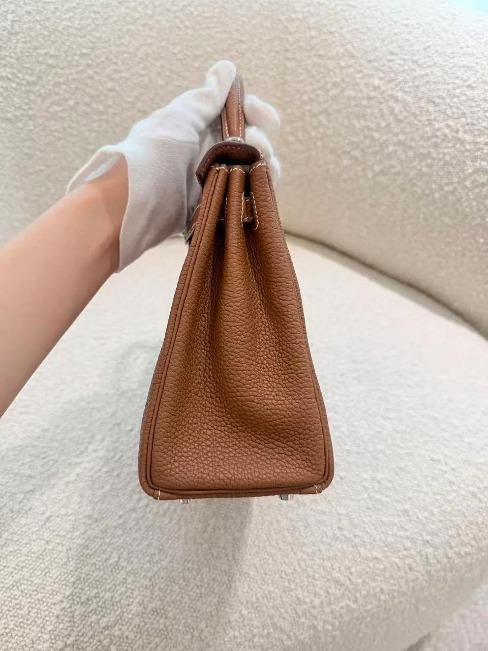 SA超美品 HERMÈS 愛馬仕 Kelly 25 37 金棕色 Gold Togo小牛皮 銀扣 B刻 2023年 - 9