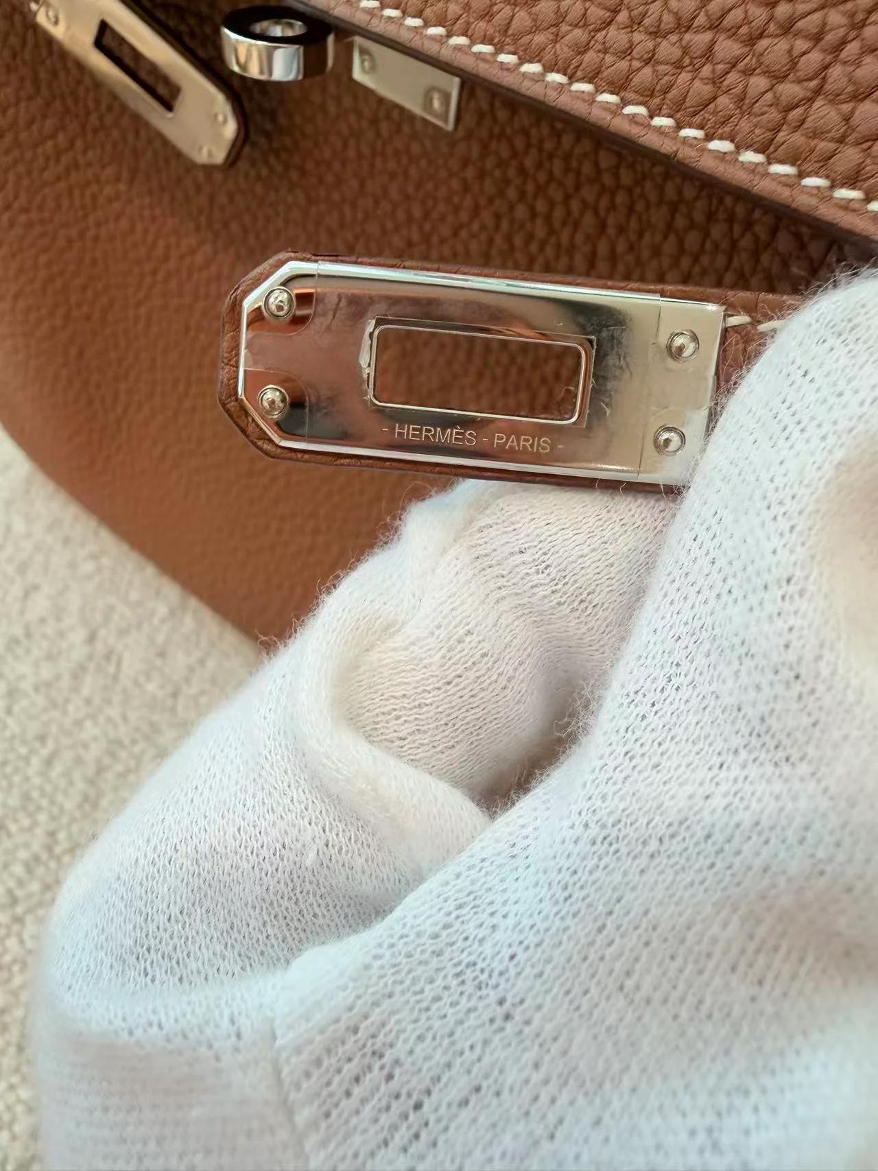 SA超美品 HERMÈS 愛馬仕 Kelly 25 37 金棕色 Gold Togo小牛皮 銀扣 B刻 2023年 - 18