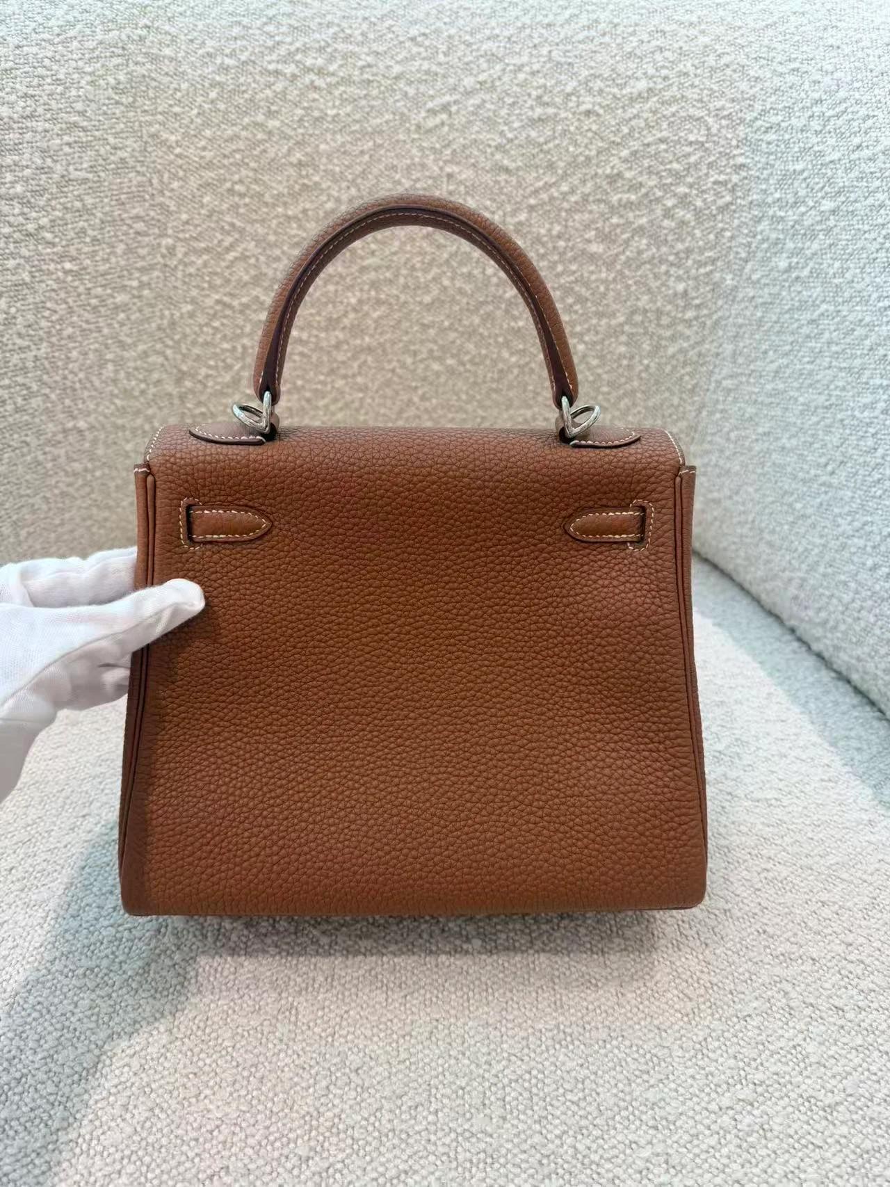 SA超美品 HERMÈS 愛馬仕 Kelly 25 37 金棕色 Gold Togo小牛皮 銀扣 B刻 2023年 - 7